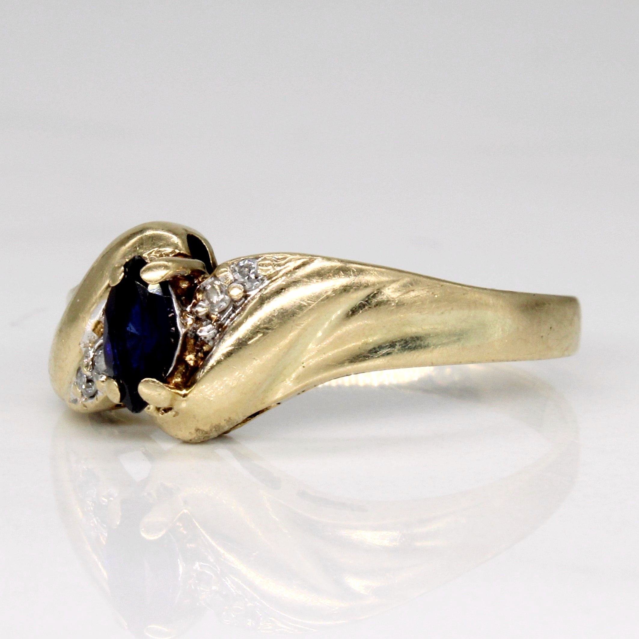Synthetic Sapphire & Natural Diamond Ring | 0.21ct, 0.03ctw | SZ 7.25 |