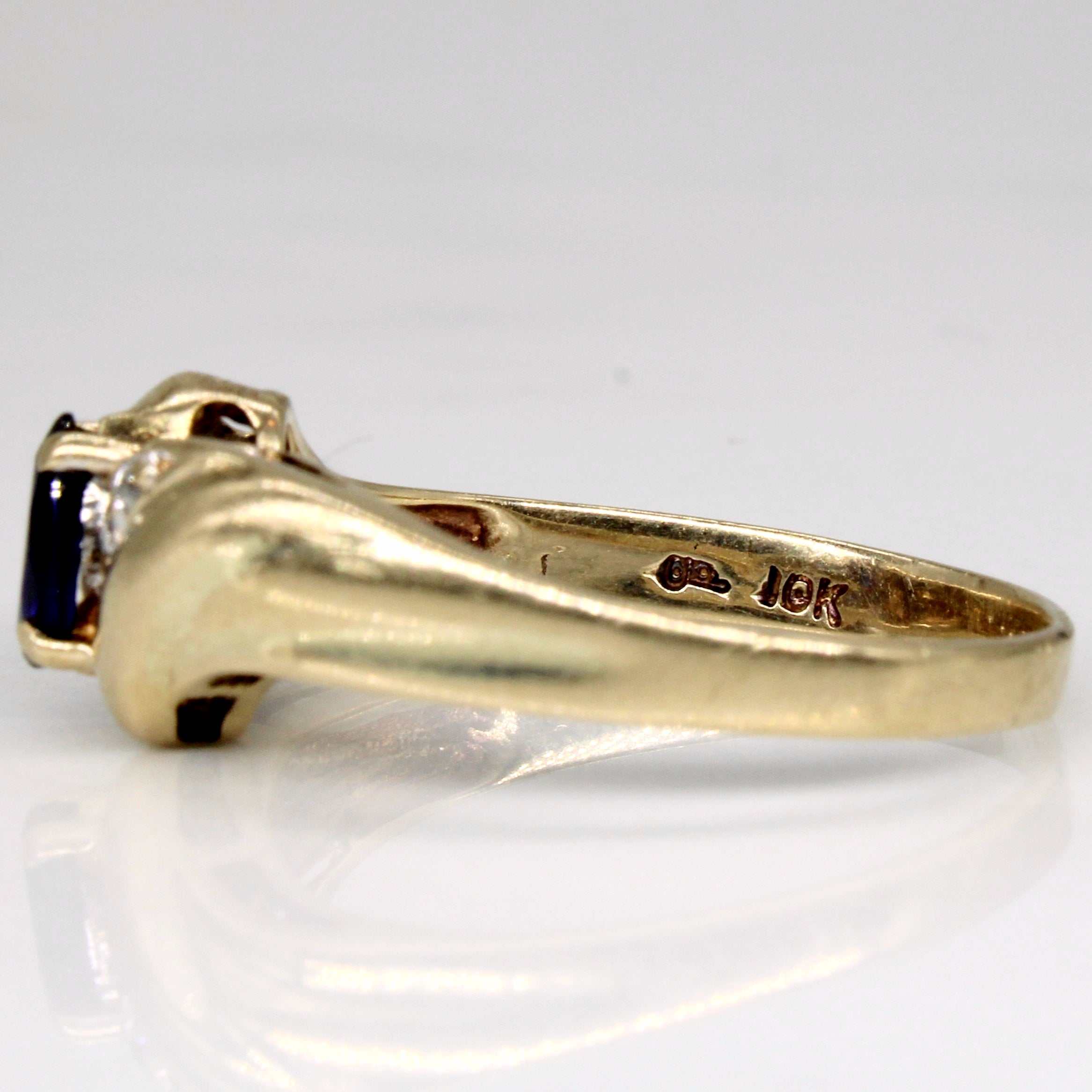 Synthetic Sapphire & Natural Diamond Ring | 0.21ct, 0.03ctw | SZ 7.25 |