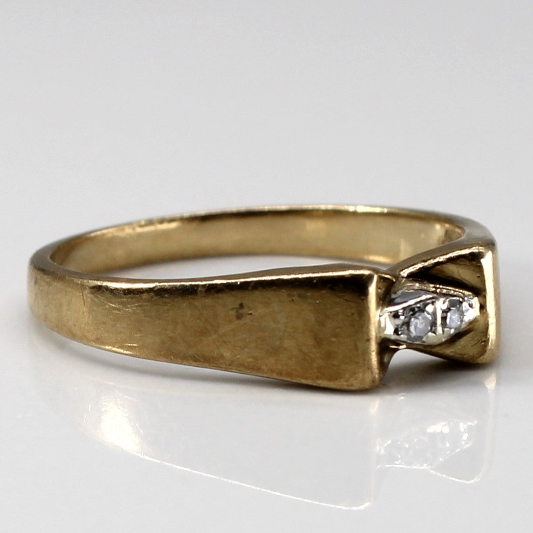 Offset Diamond Gold Ring | 0.02ctw | SZ 7 |