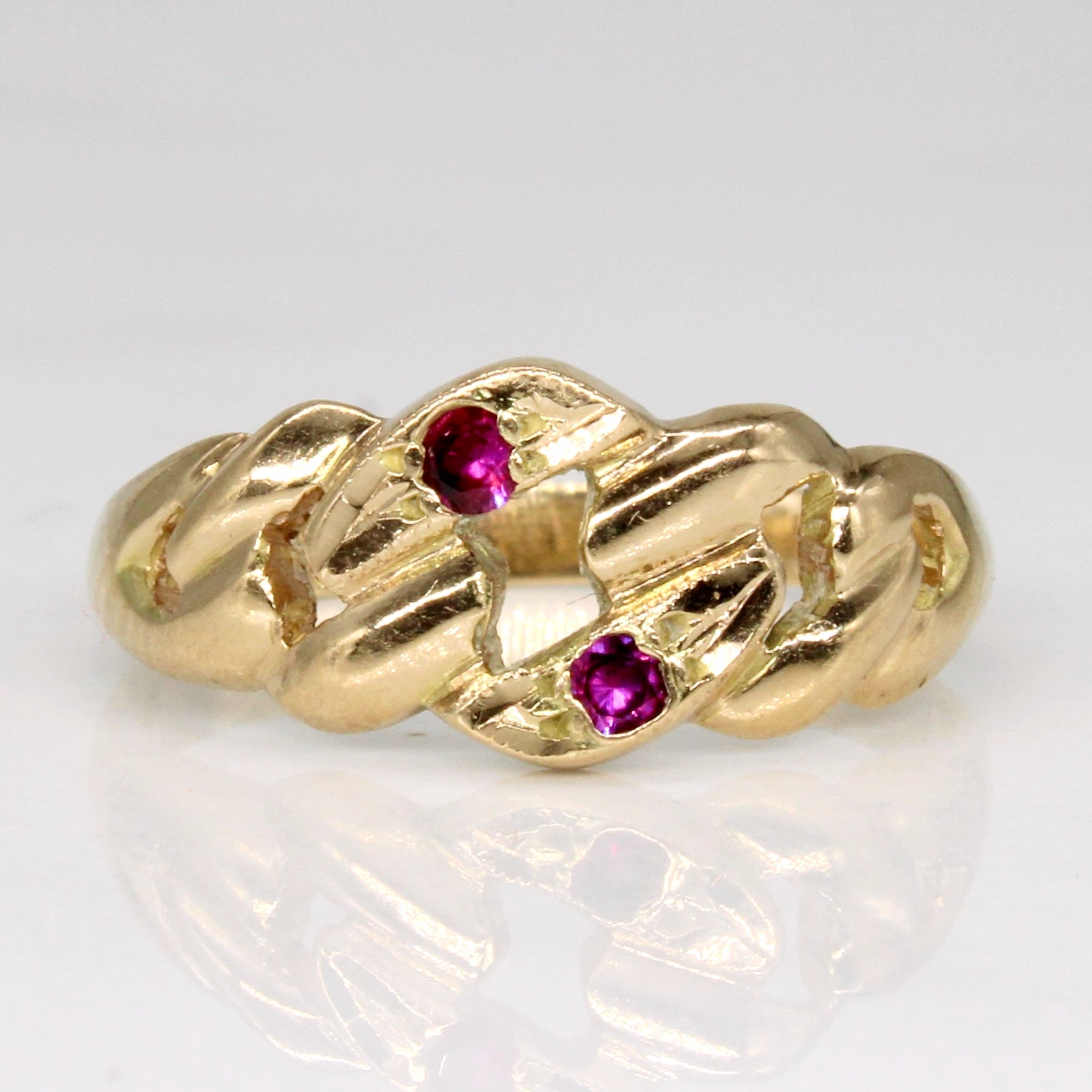 Synthetic Ruby Ring | 0.05ctw | SZ 5 |