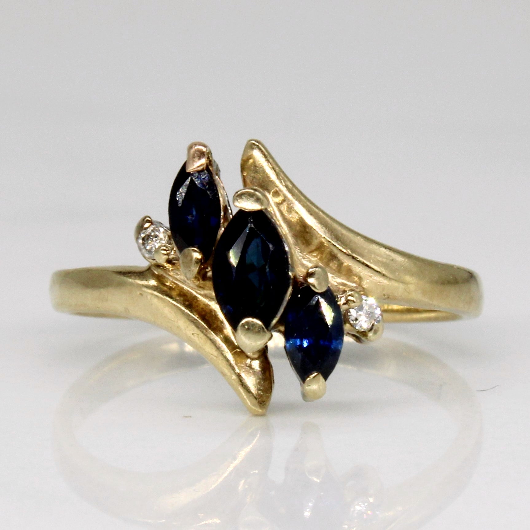 Sapphire & Diamond Waterfall Ring | 0.35ctw, 0.02ctw | SZ 4.5 |