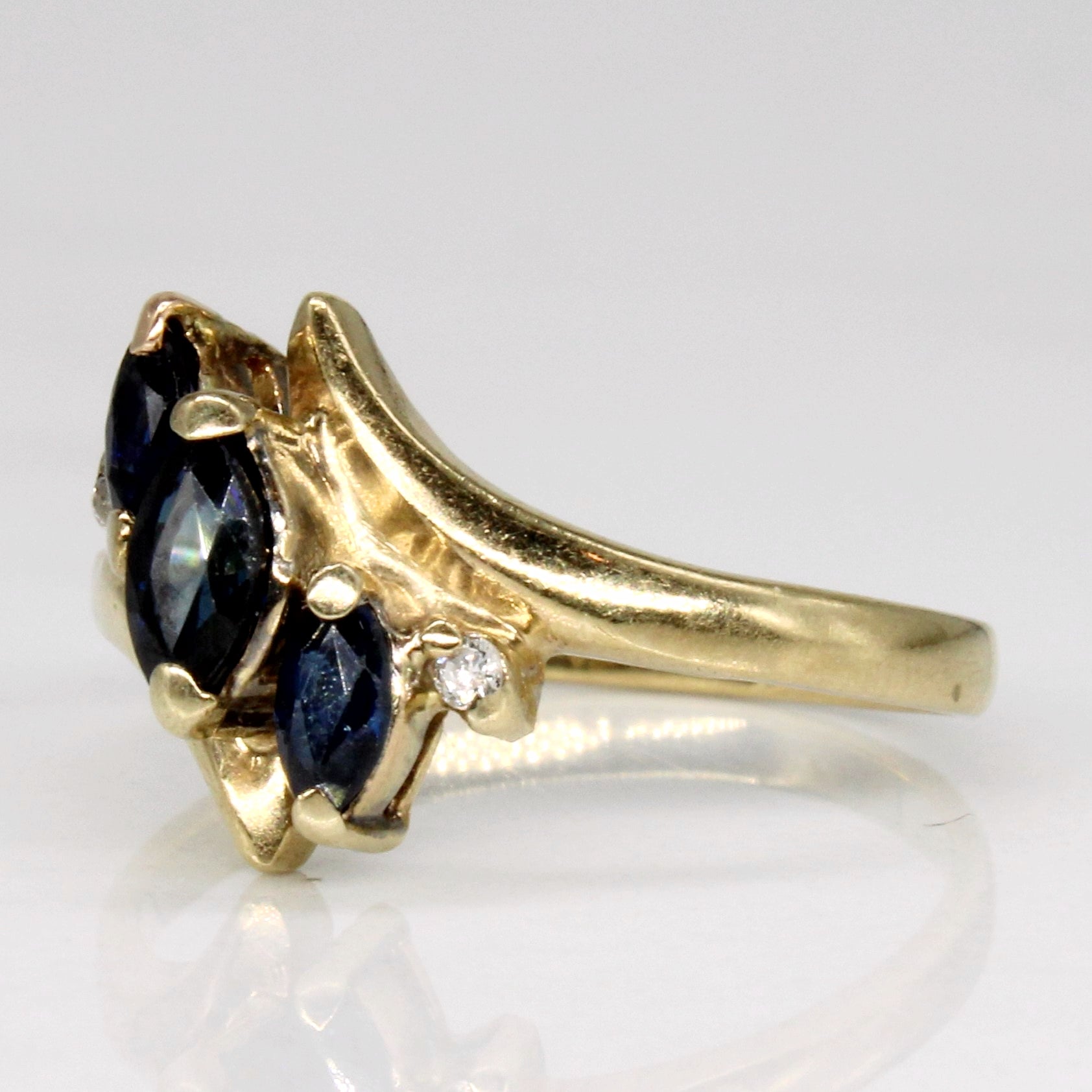 Sapphire & Diamond Waterfall Ring | 0.35ctw, 0.02ctw | SZ 4.5 |
