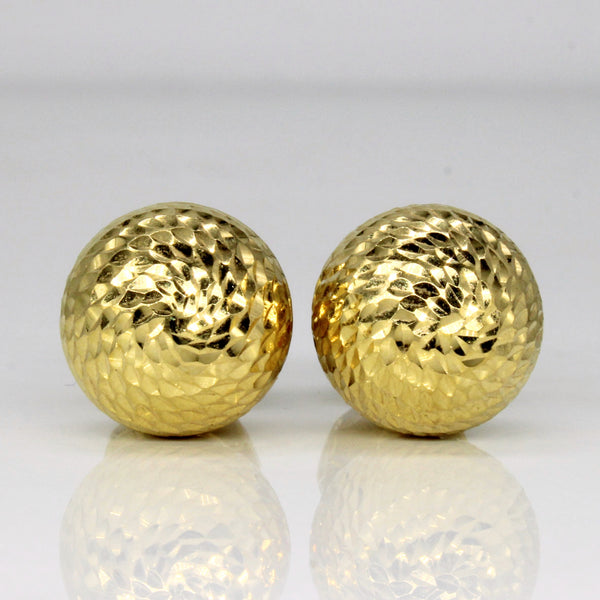 18k Yellow Gold Globe Earrings