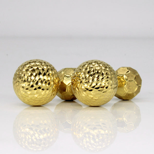 18k Yellow Gold Globe Earrings