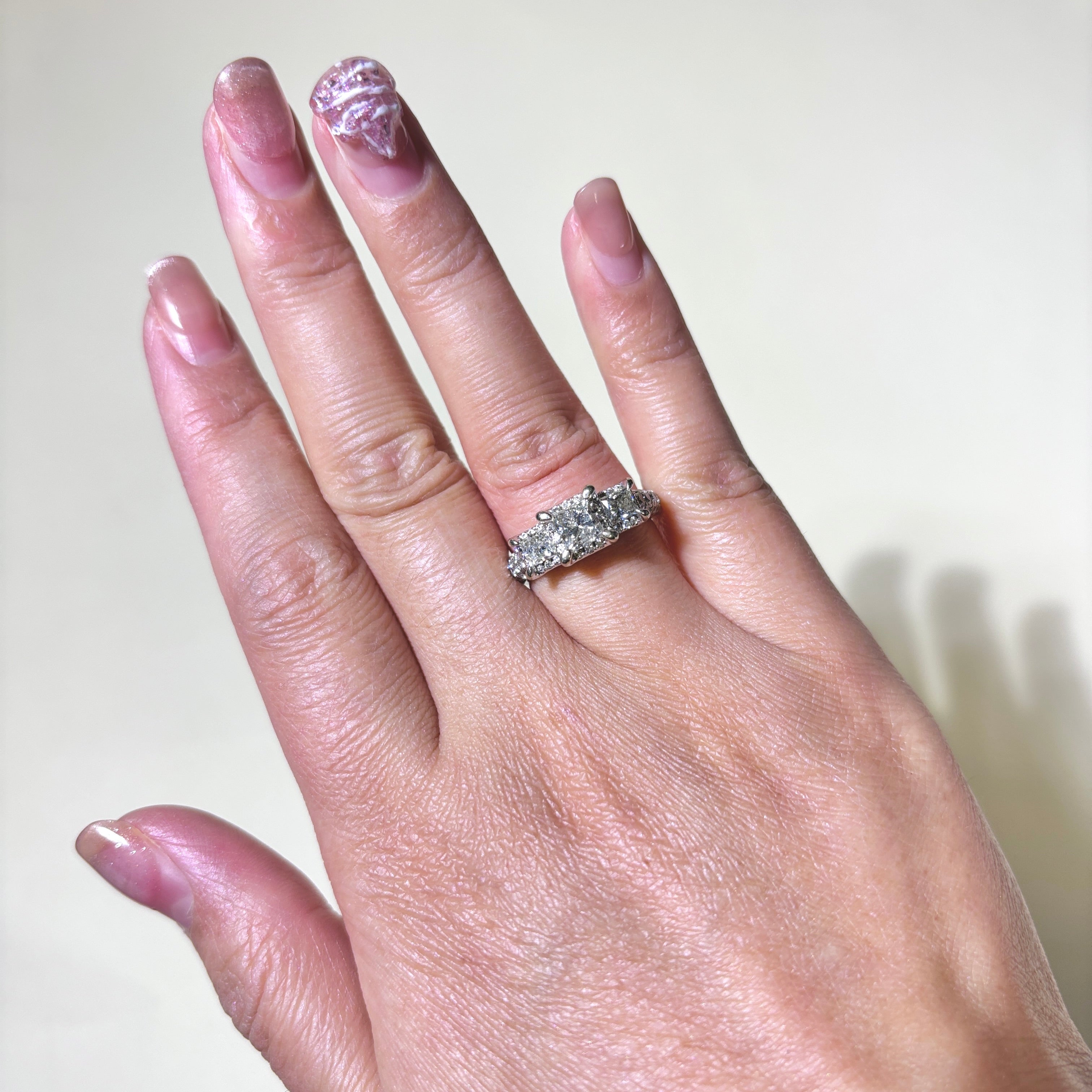 14K White Gold Princess Cut Diamond Engagement Ring | 2.14ctw | SZ 6.25