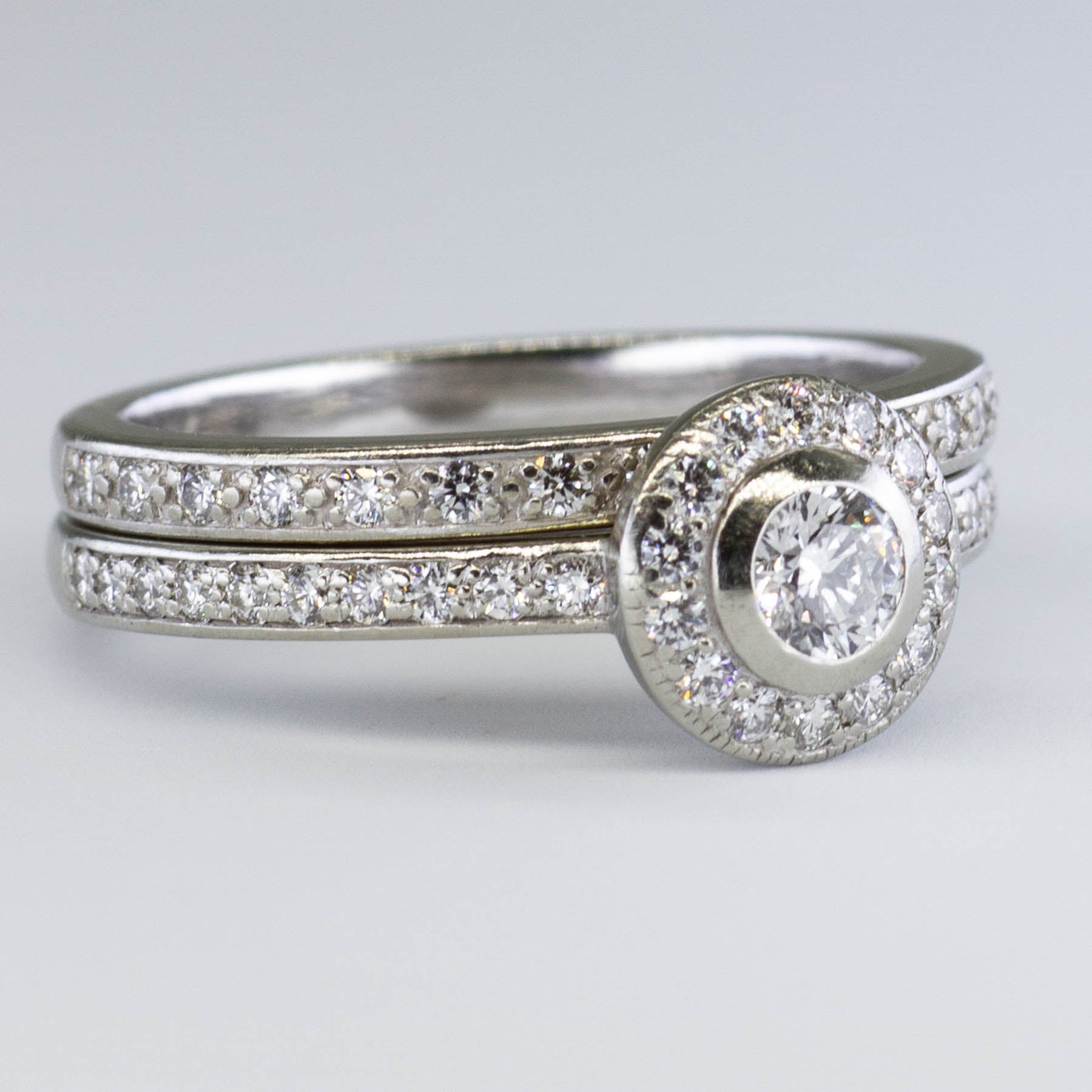 Halo Diamond Engagement Ring Set | 0.63ctw | SZ 7 |