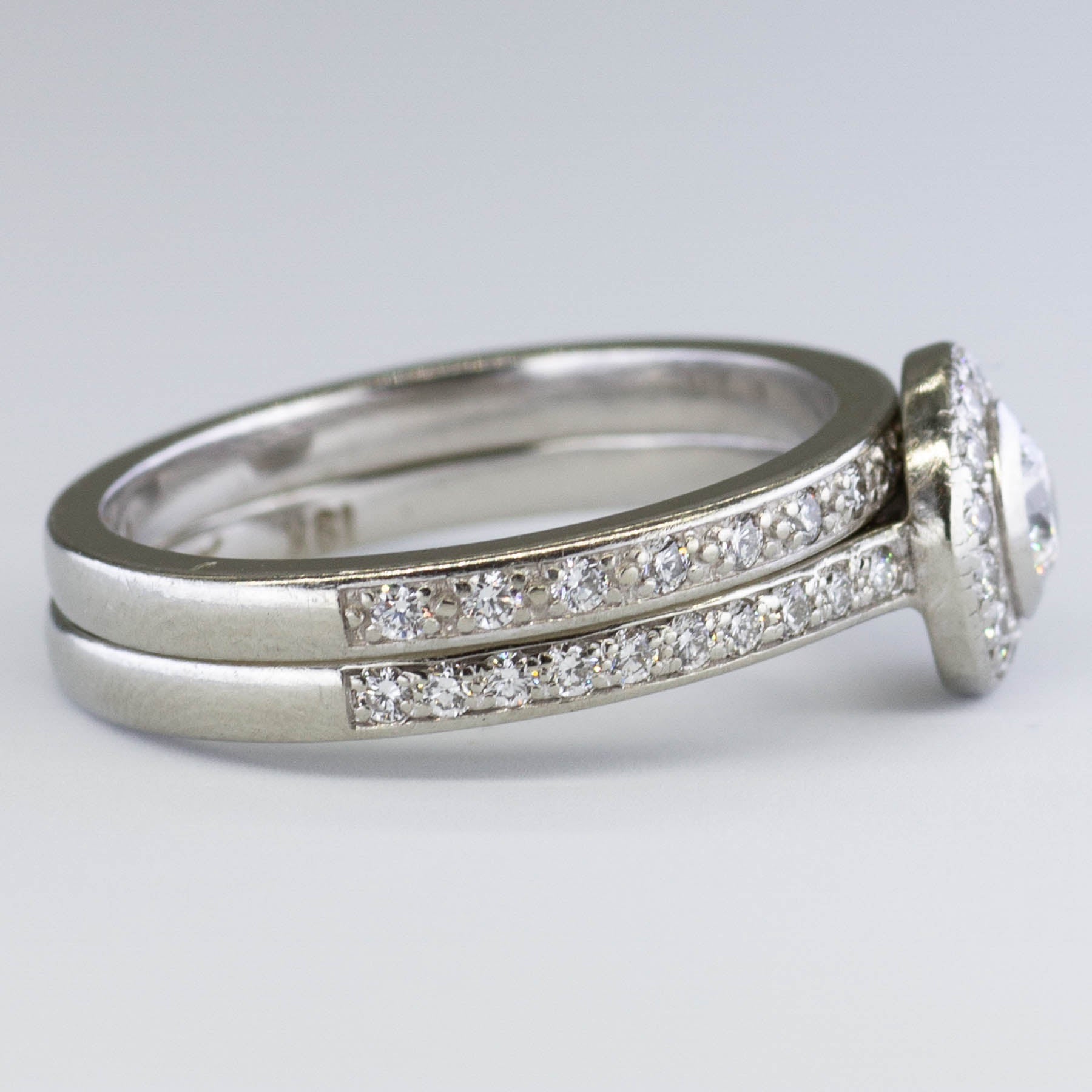 Halo Diamond Engagement Ring Set | 0.63ctw | SZ 7 |