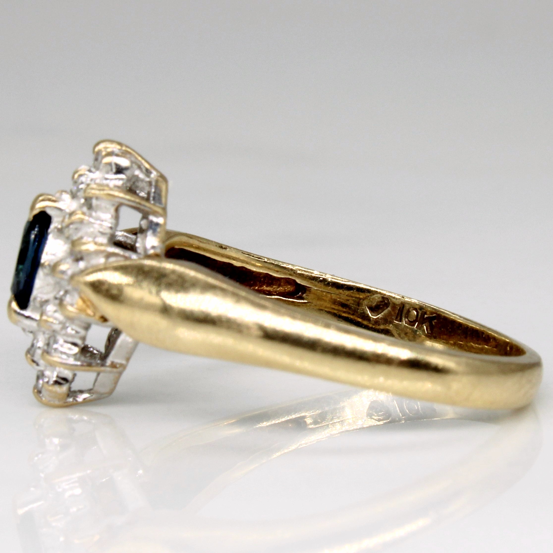 Sapphire & Diamond Halo Set Ring | 0.10ct, 0.09ctw | SZ 7.25 |