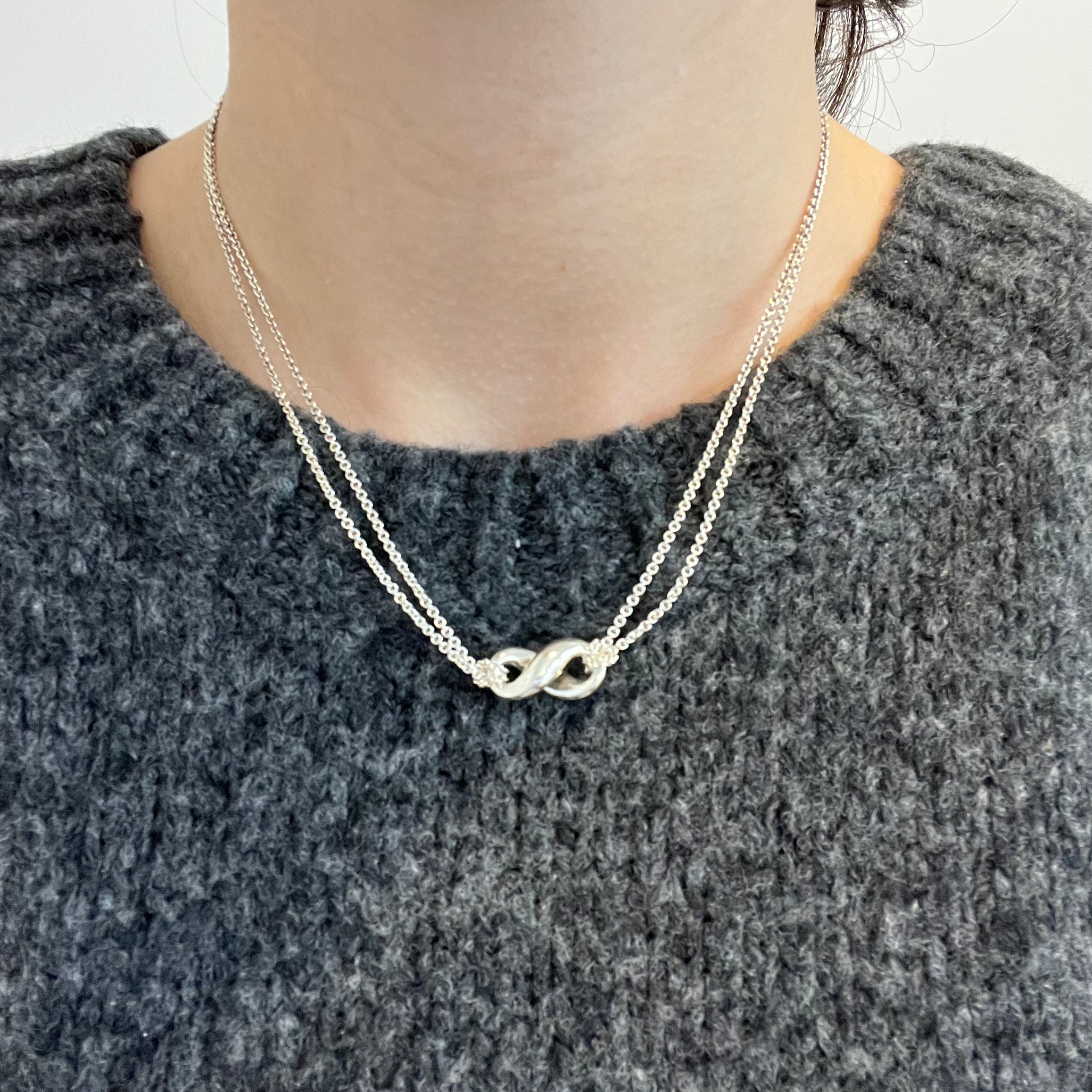 'Tiffany & Co.' Silver 925 Infinity Necklace | 16" |