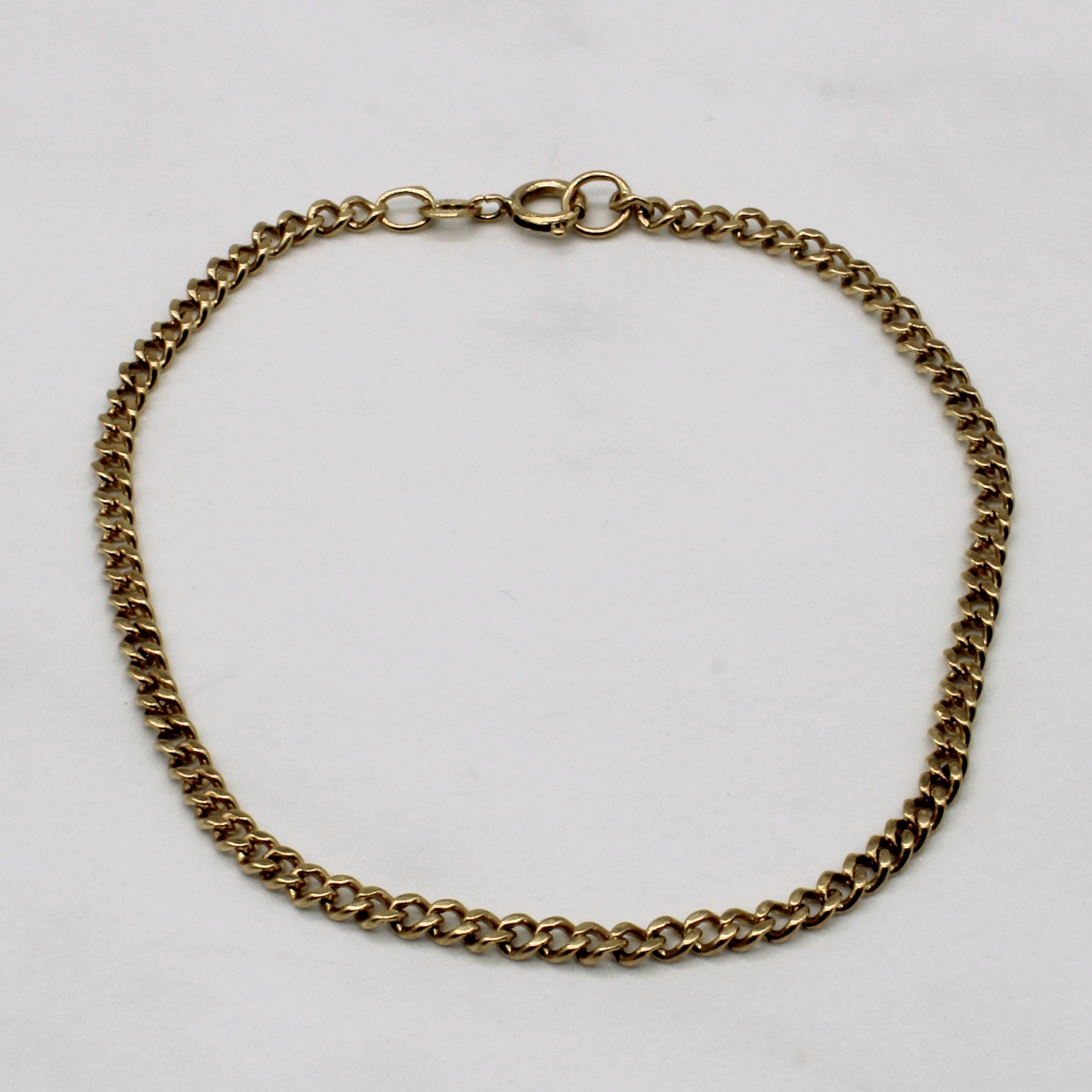 Bracelet à maillons gourmette en or jaune 10 carats | 8 pouces |