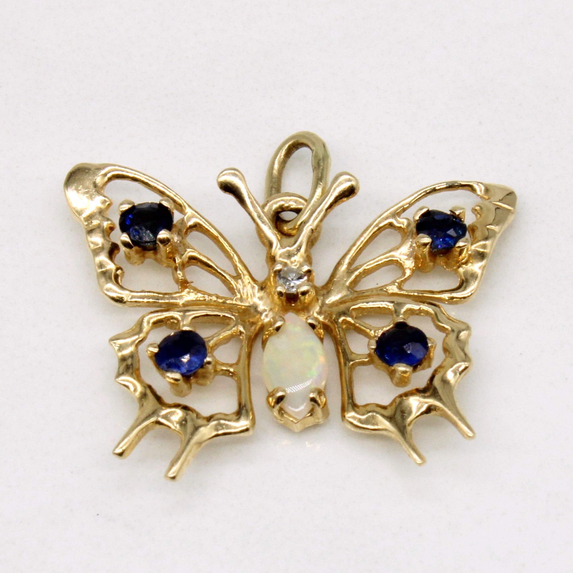 Pendentif papillon multi-pierres | 0,44 ct |