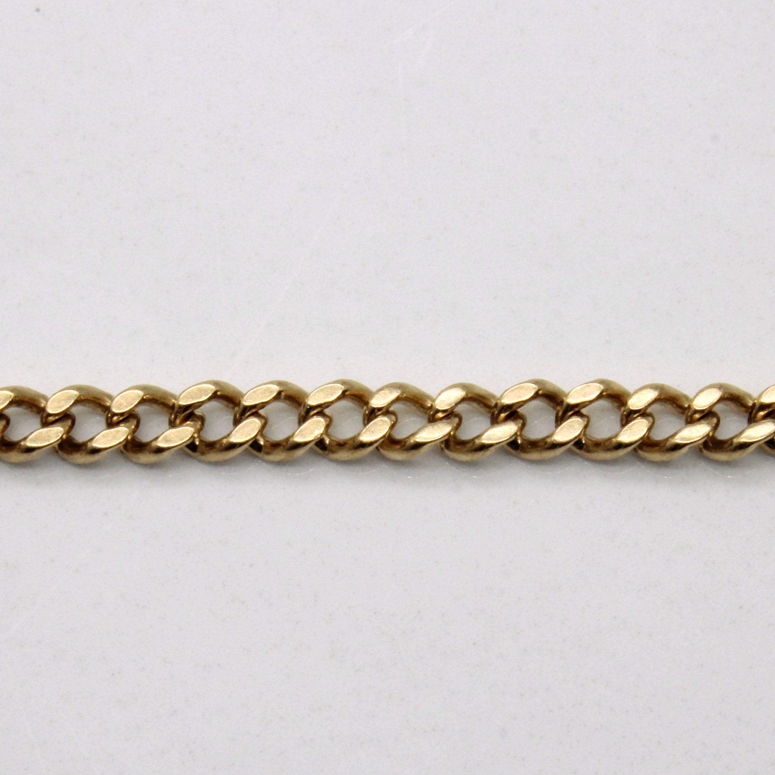 Bracelet à maillons gourmette en or jaune 10 carats | 8 pouces |