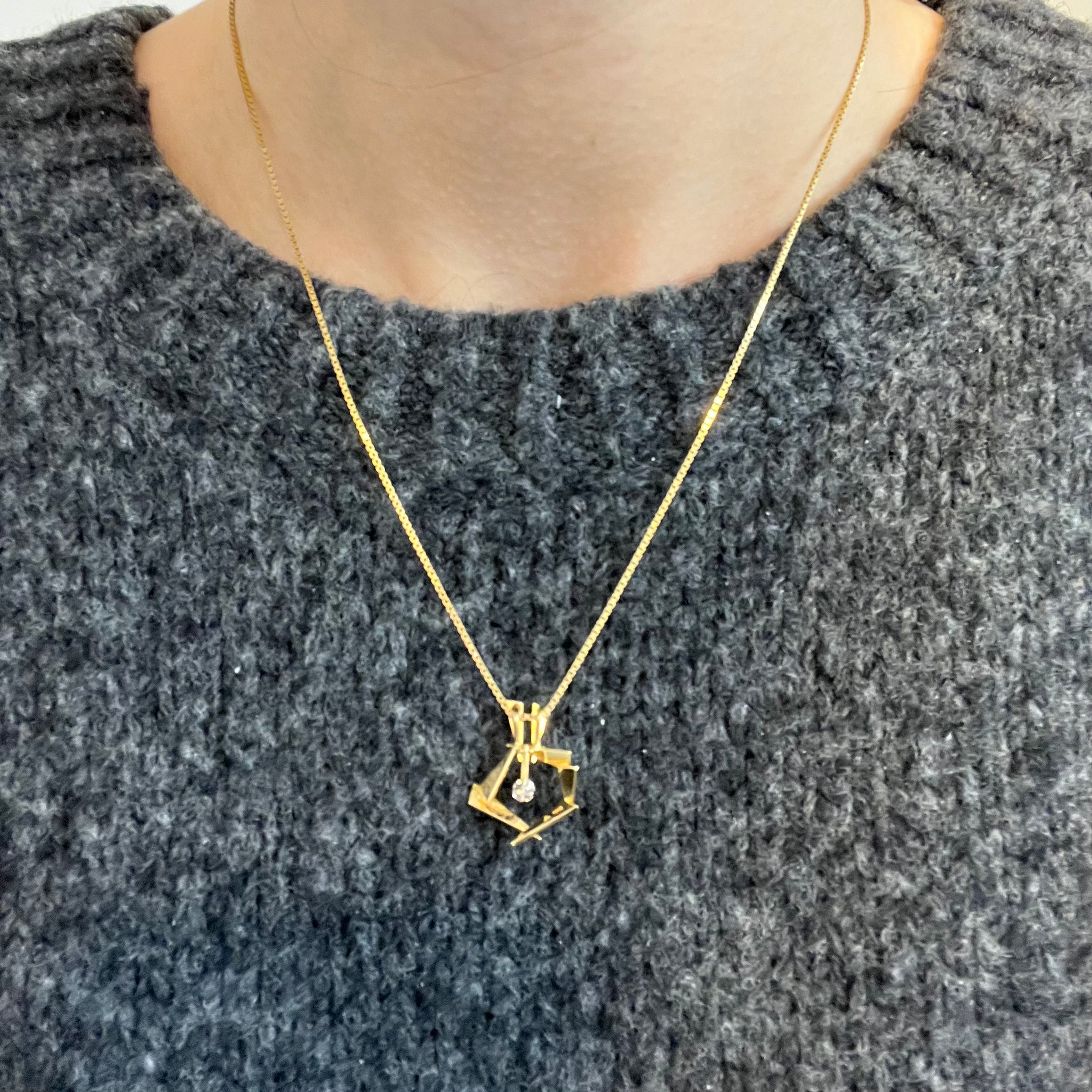 'Cavelti' Diamond Abstract Diamond Necklace| 0.15ct | 17.5"