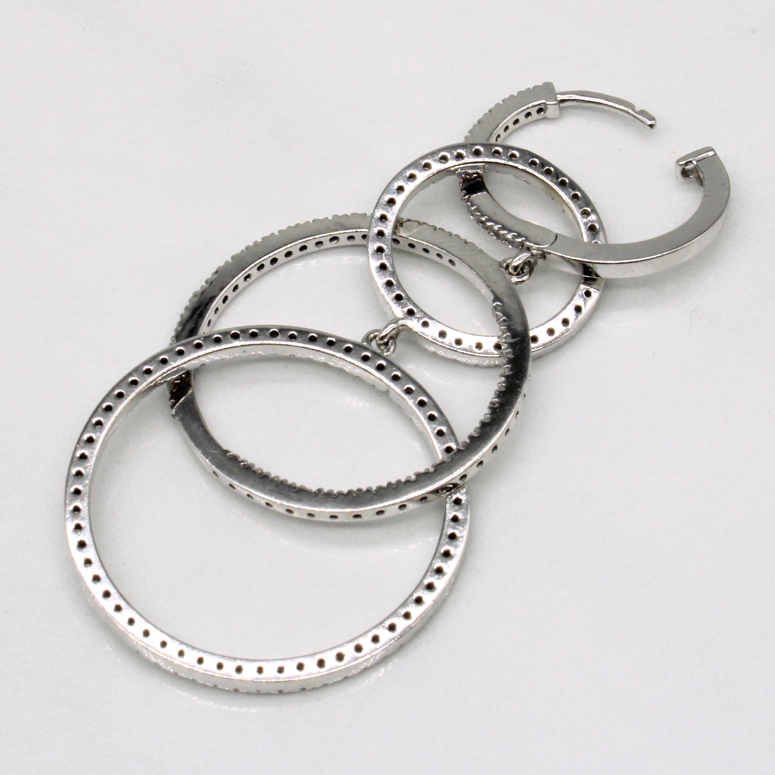 Diamond Drop Hoop Earrings | 1.60ctw |
