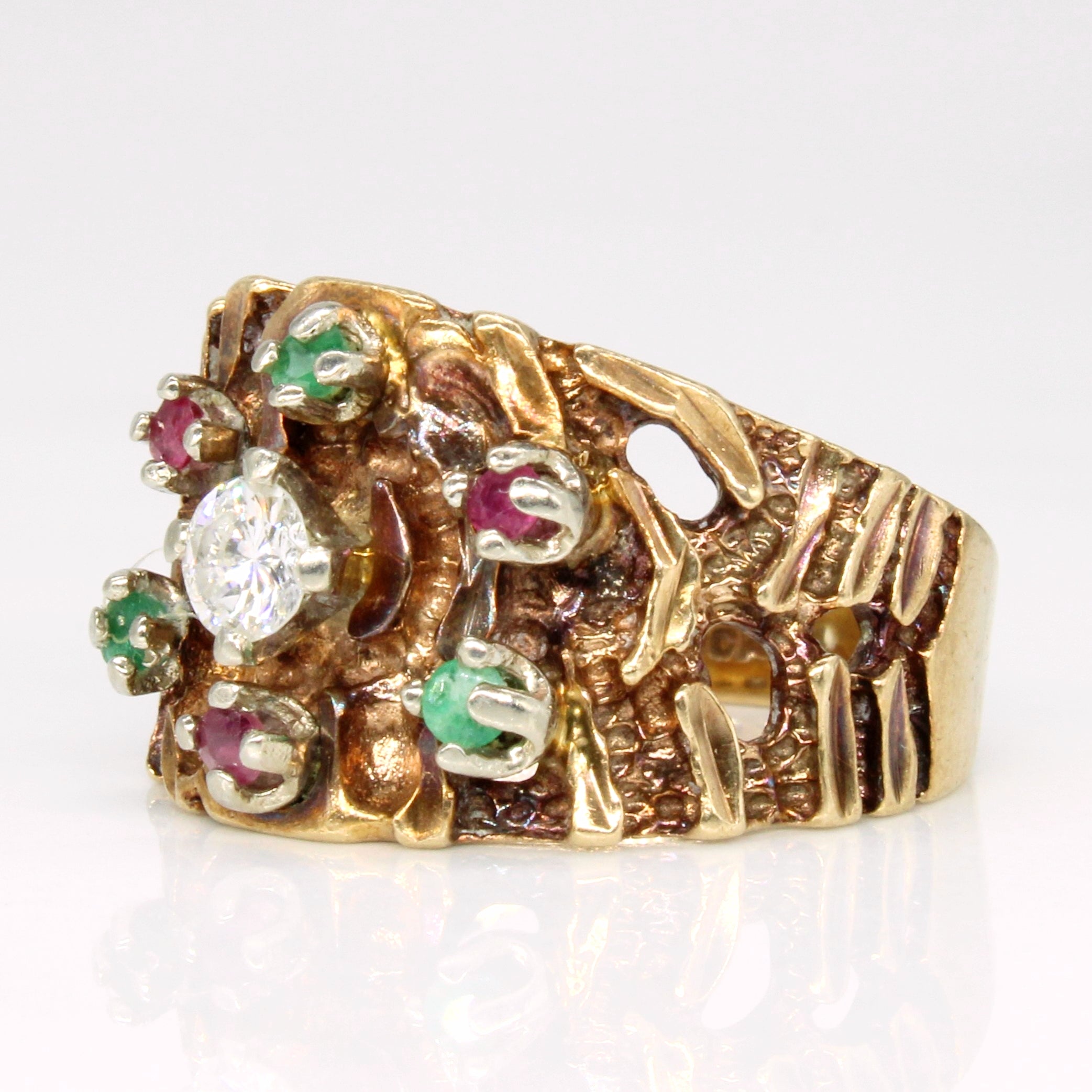 Multi Gem Cocktail Ring | 0.39ctw | SZ 6.25 |