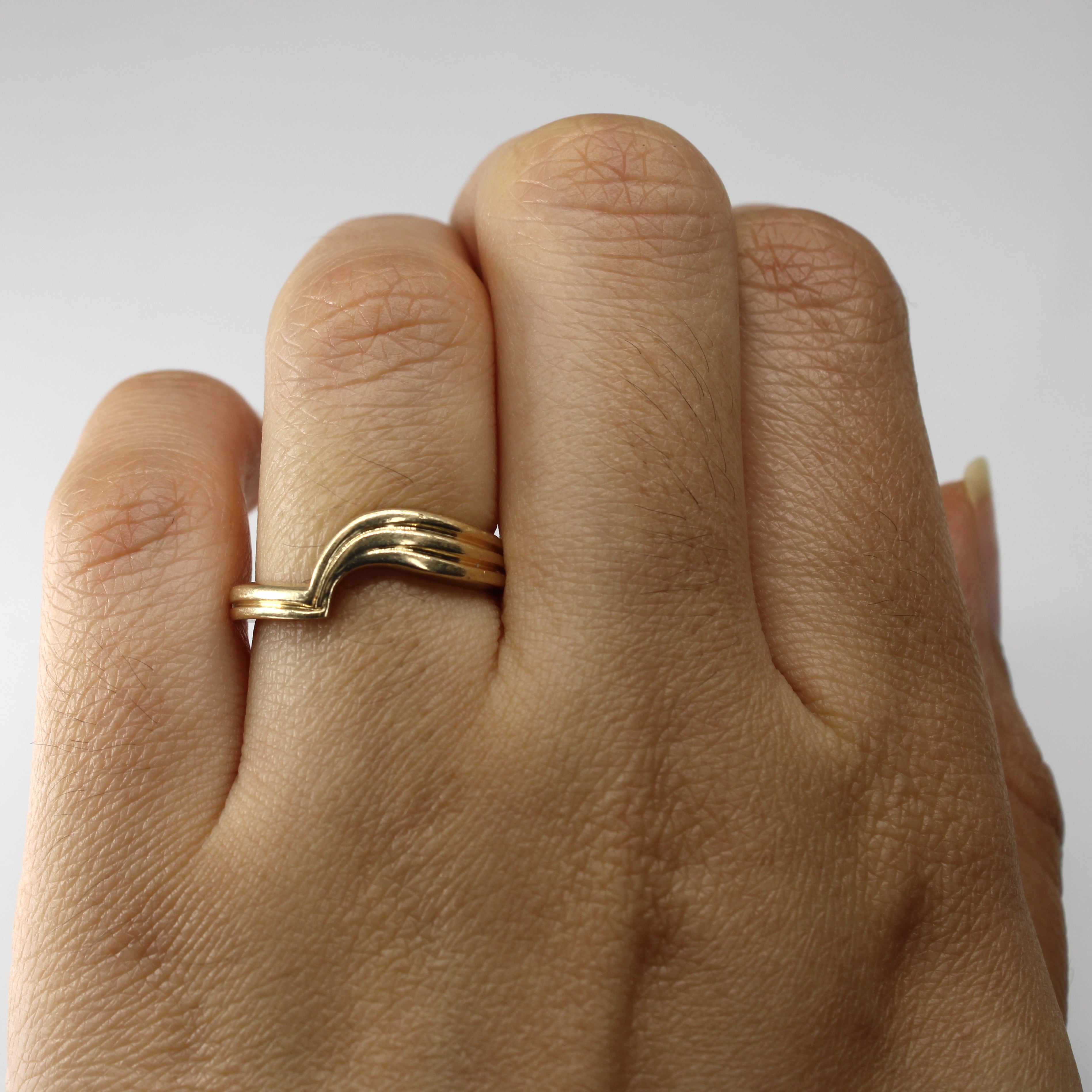 Bypass Textured Gold Ring | SZ 5.25 |