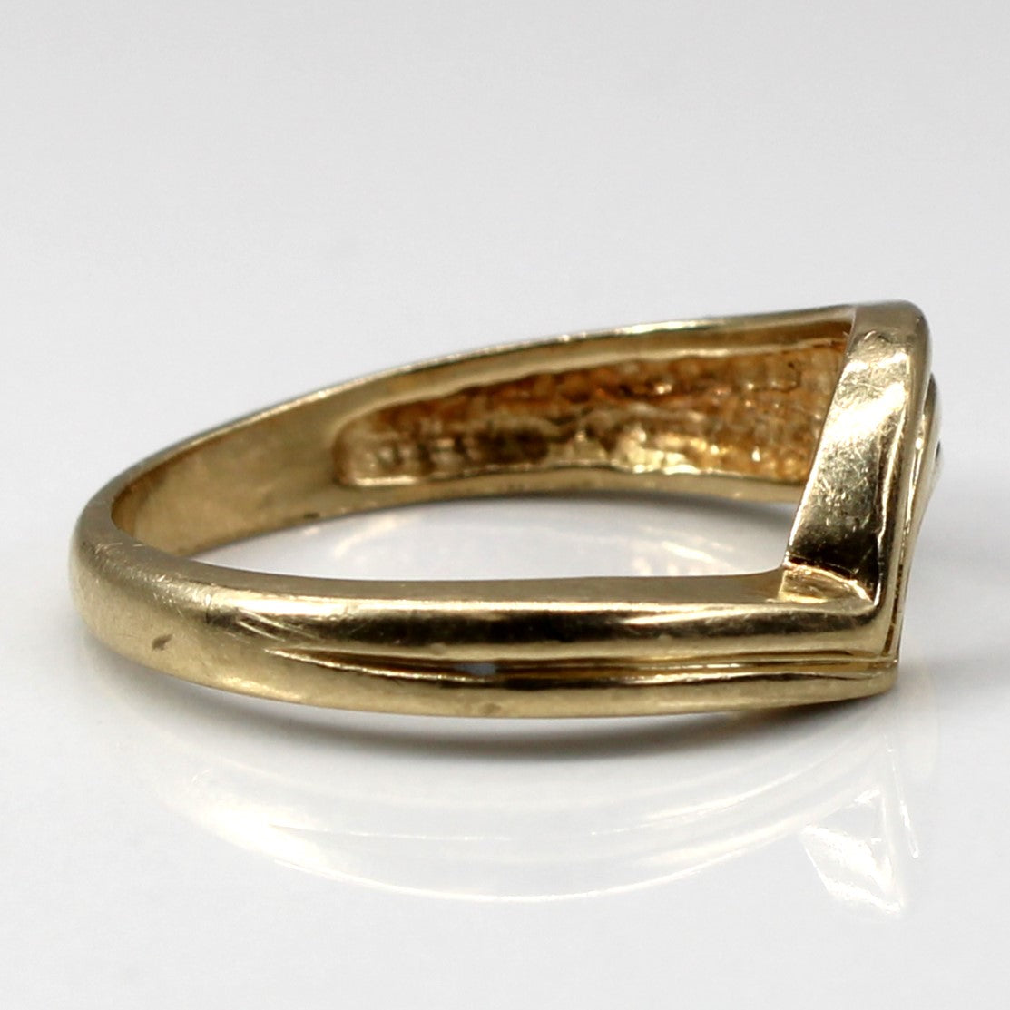 Bypass Textured Gold Ring | SZ 5.25 |