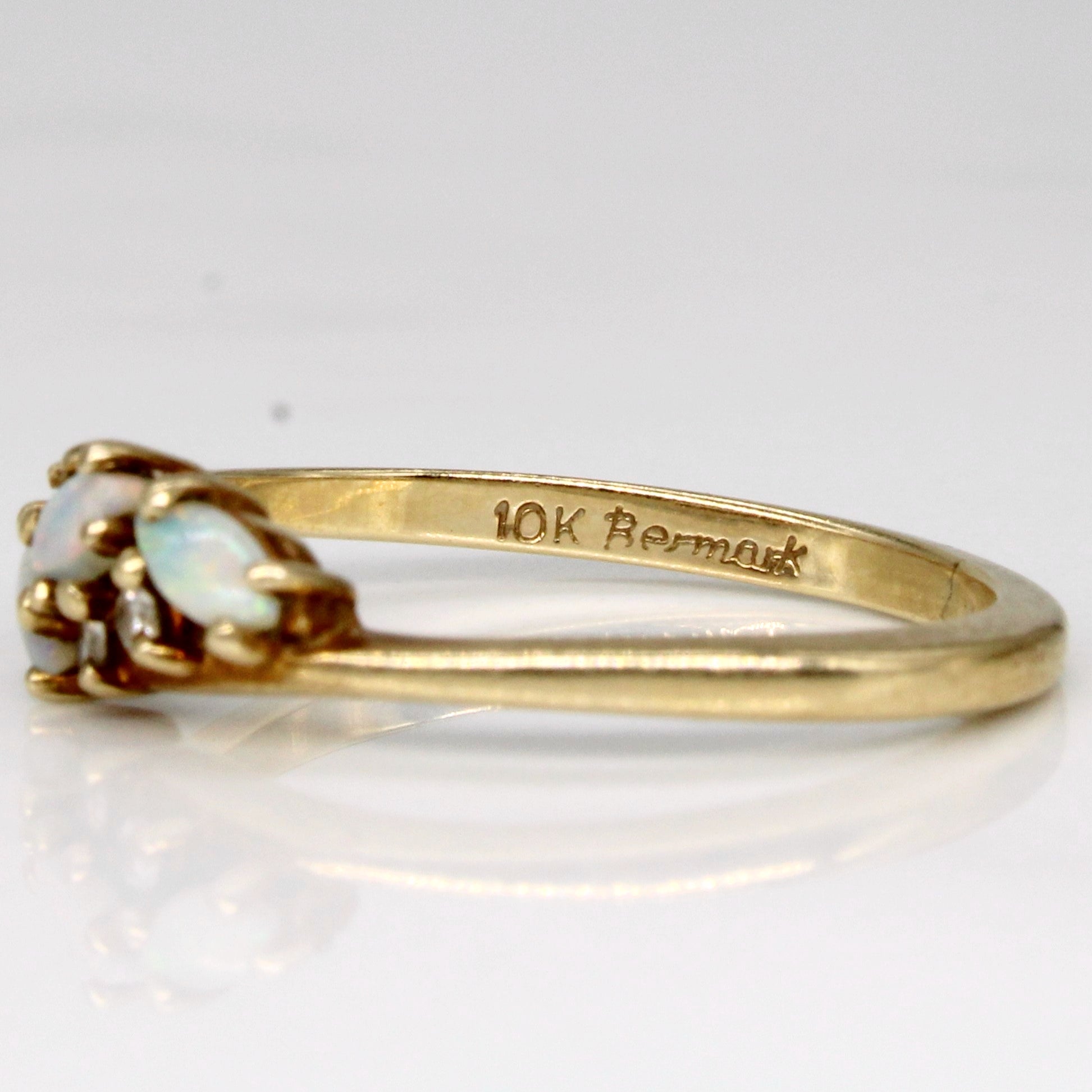 Opal & Diamond Bypass Ring | 0.18ctw, 0.03ctw | SZ 6.25 |
