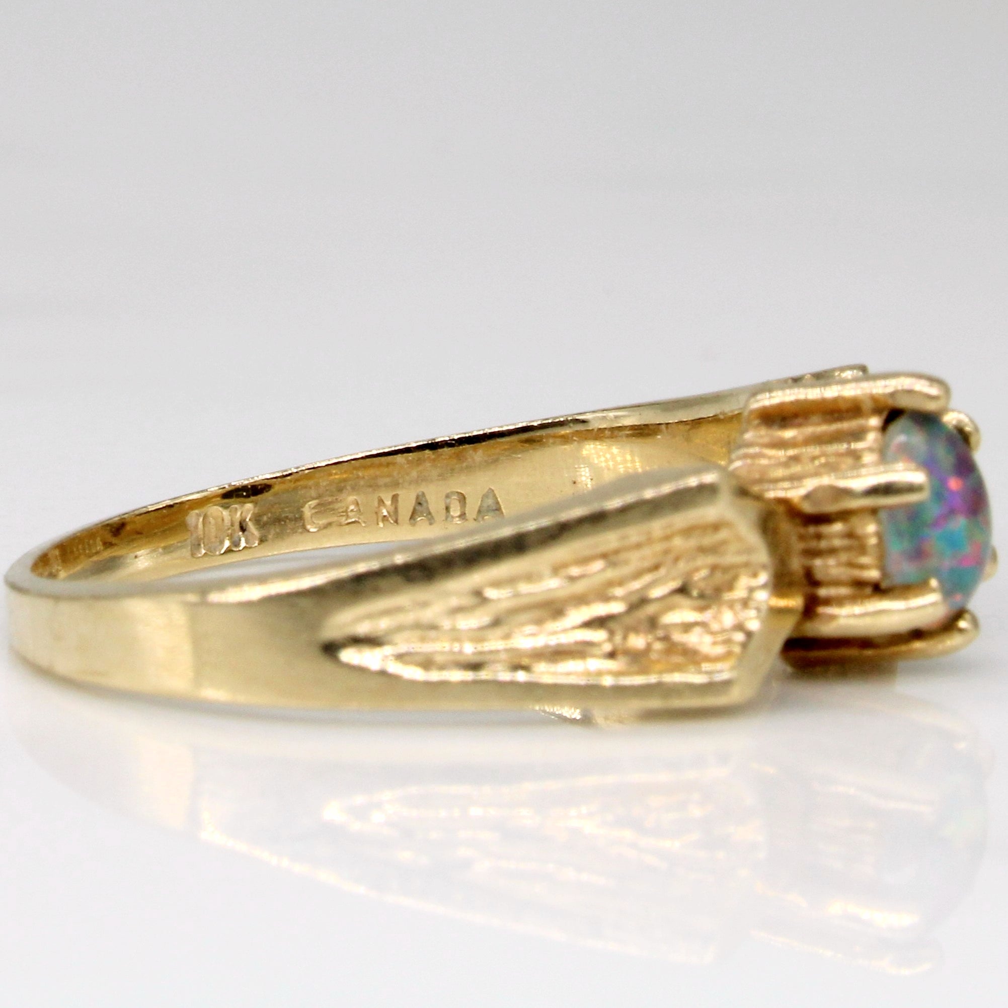 Bague en or jaune 10 carats et opale | 1,36 ct | Taille 6,5 |