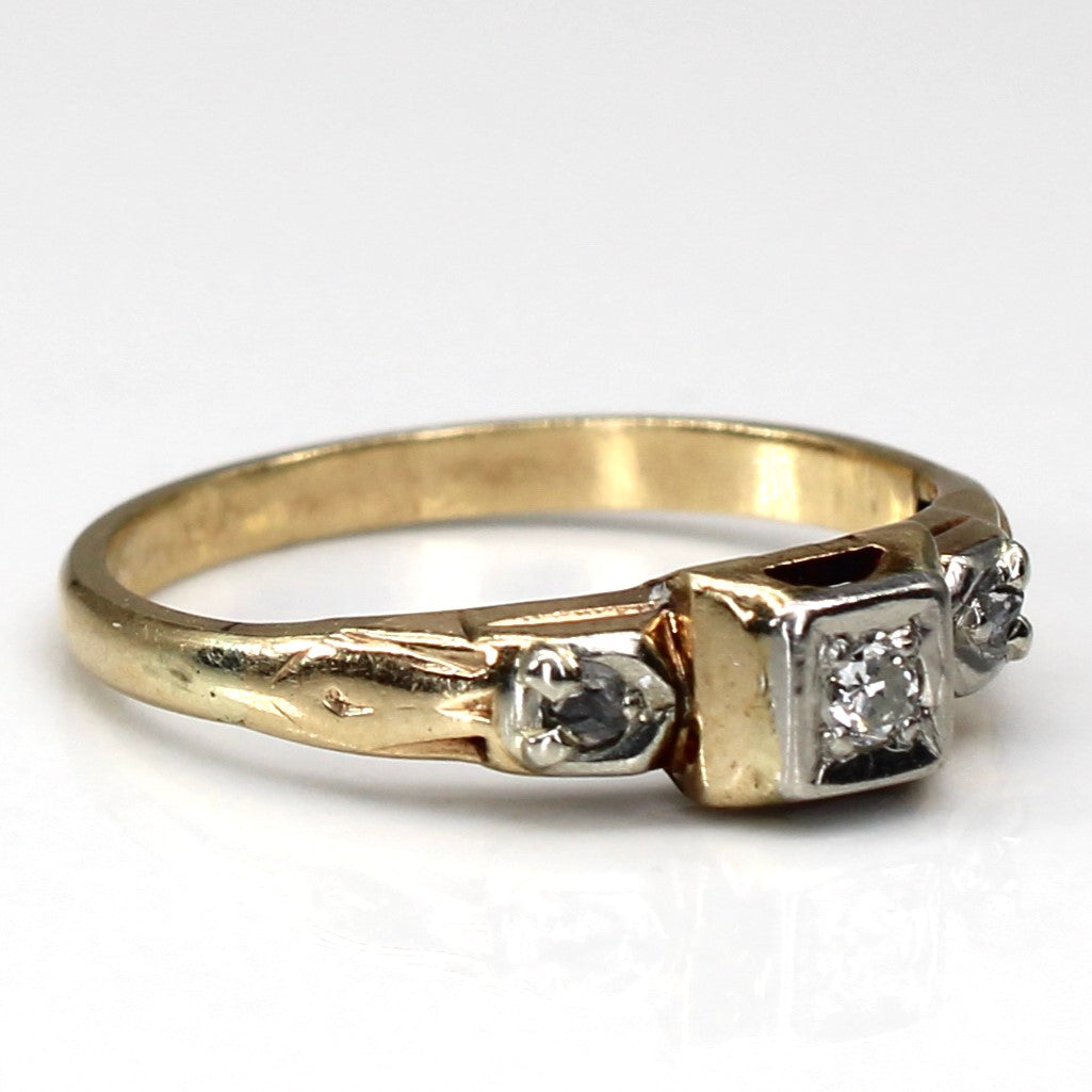 Bague trois diamants | 0,06 ct au total | Taille 5 |