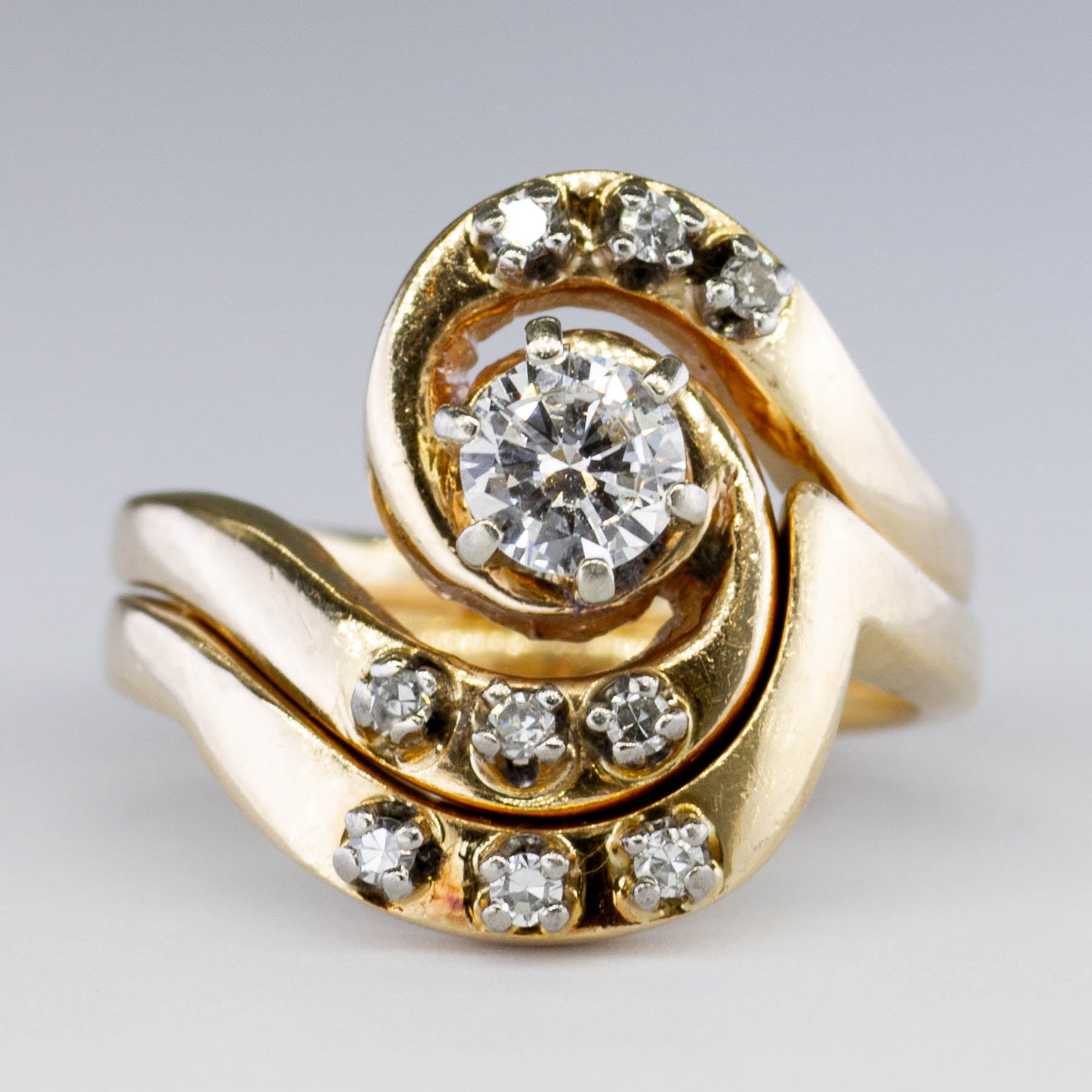 Bague de fiançailles sertie de diamants | 0,44 ct | Taille 4,25 |