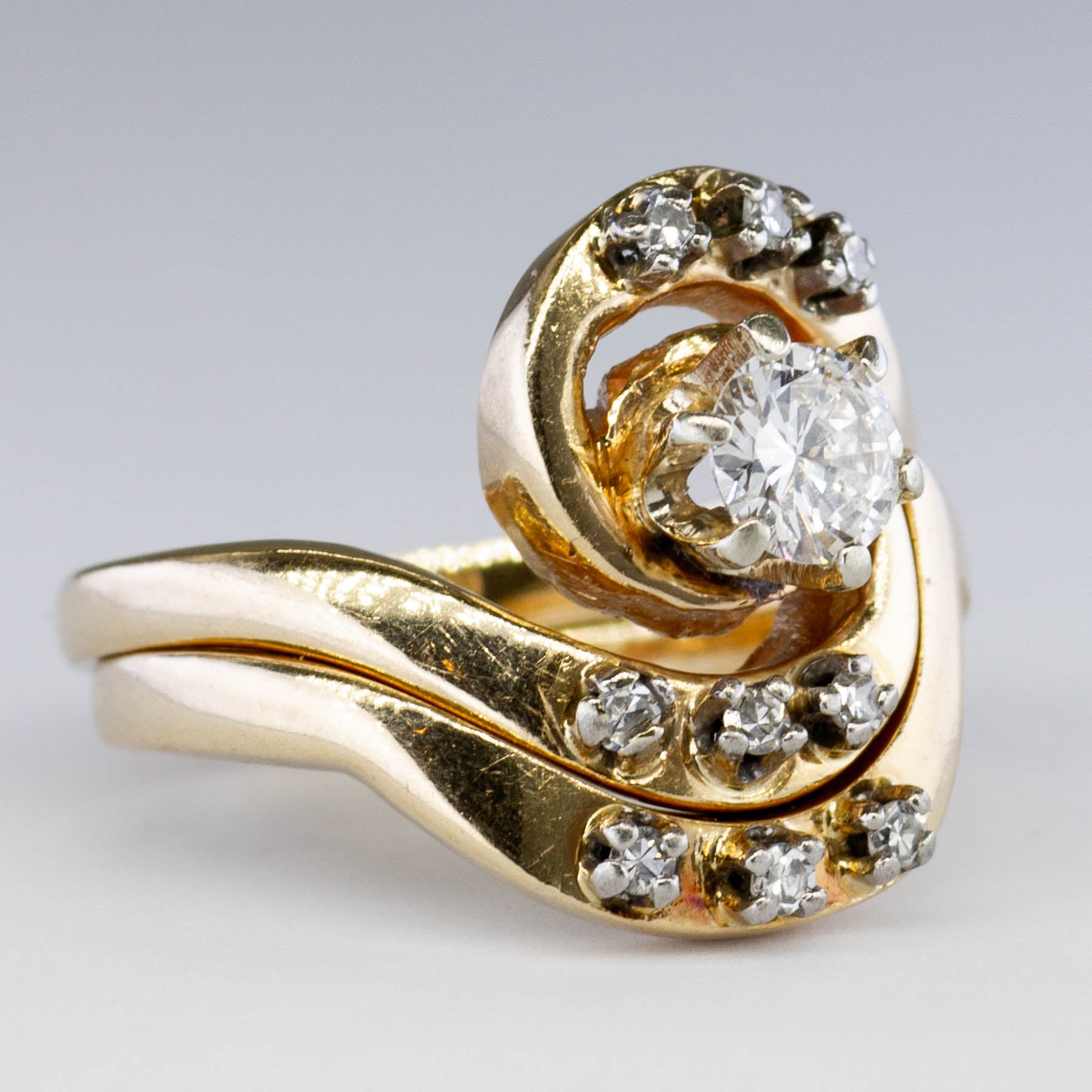 Bague de fiançailles sertie de diamants | 0,44 ct | Taille 4,25 |