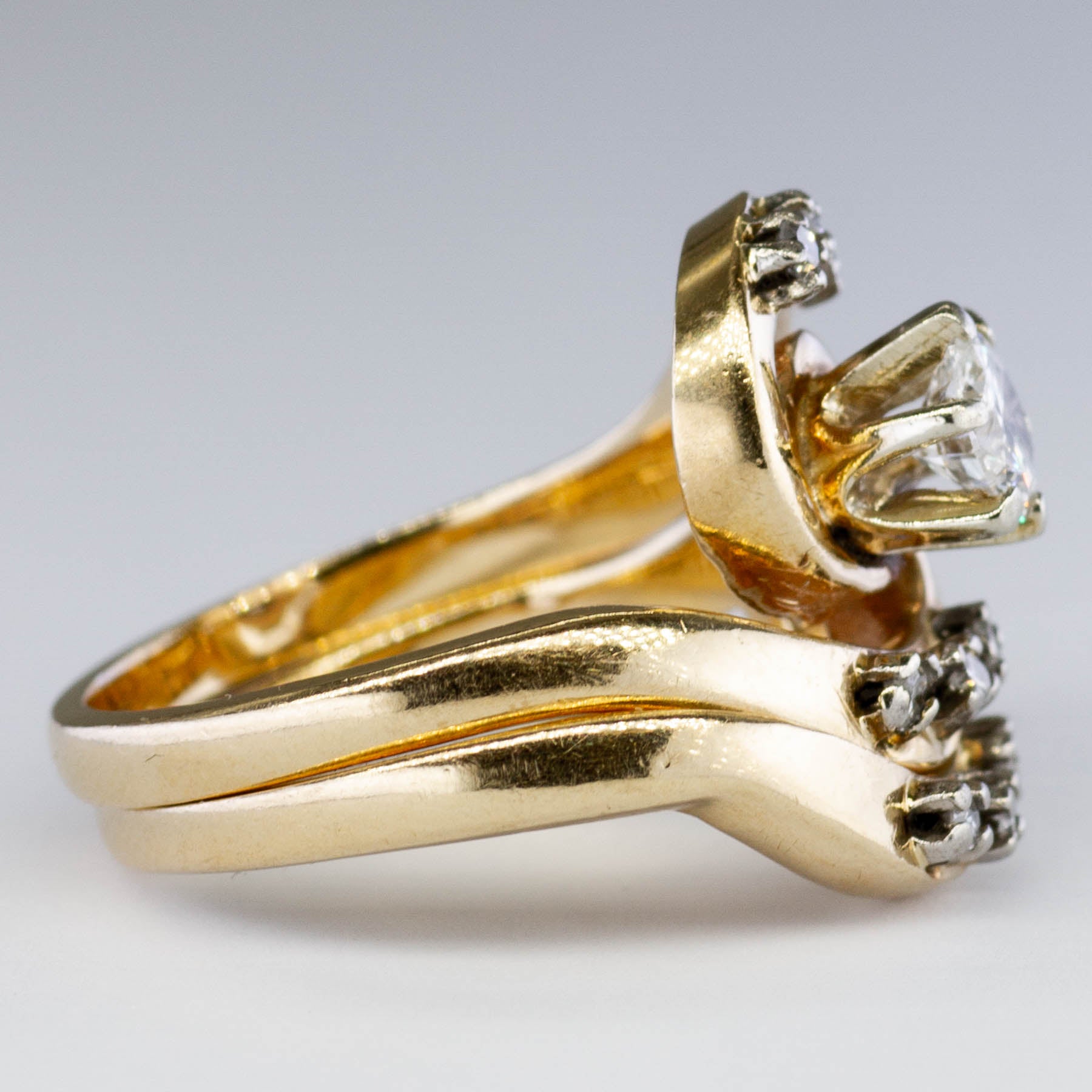 Bague de fiançailles sertie de diamants | 0,44 ct | Taille 4,25 |