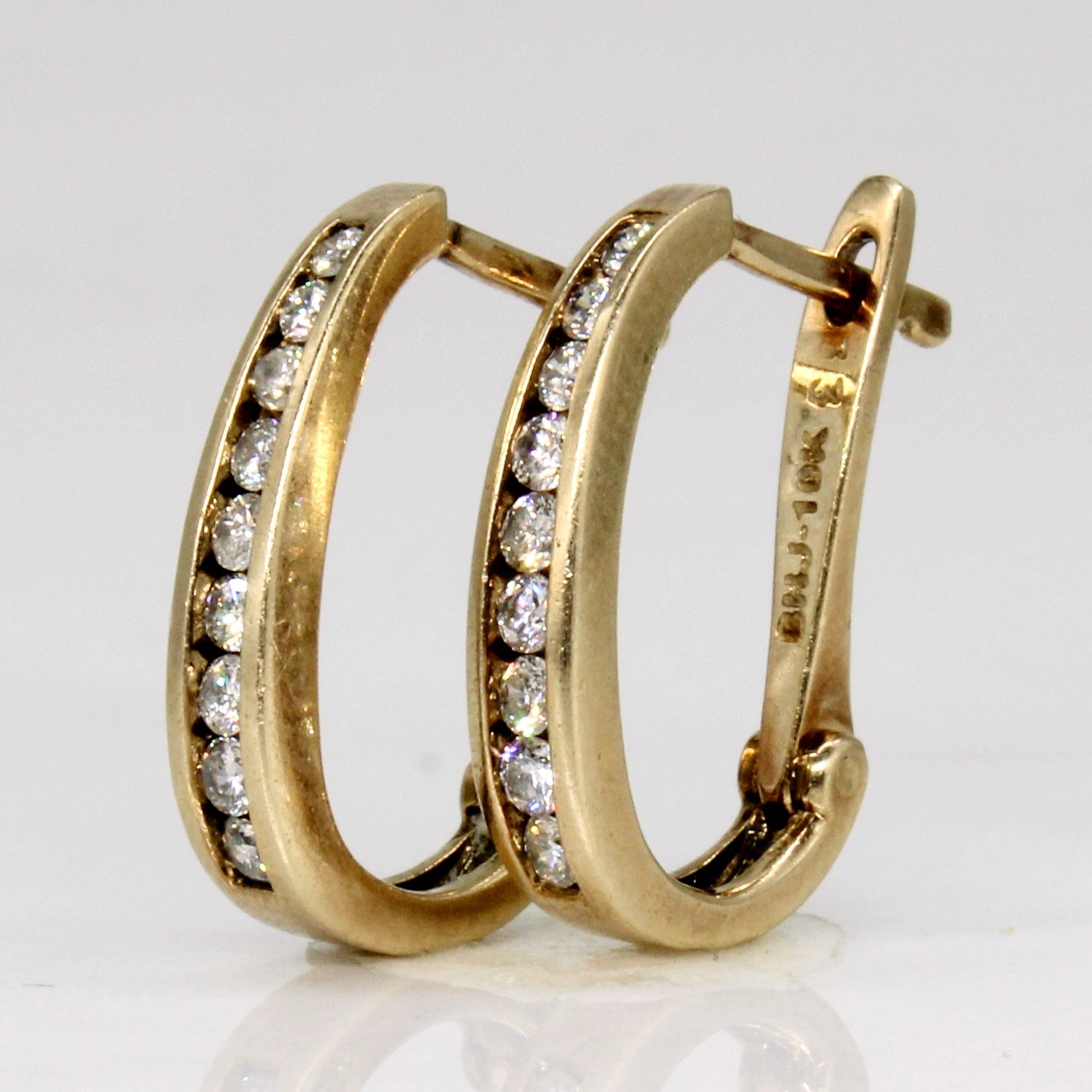 10k Yellow Gold Diamond Hoop Earrings | 0.27ctw |