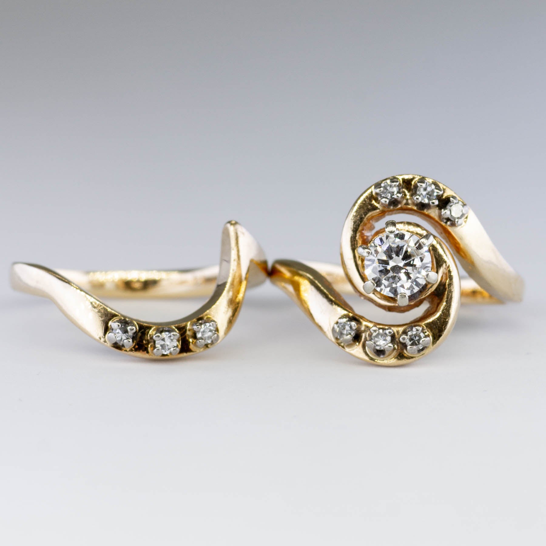 Bague de fiançailles sertie de diamants | 0,44 ct | Taille 4,25 |