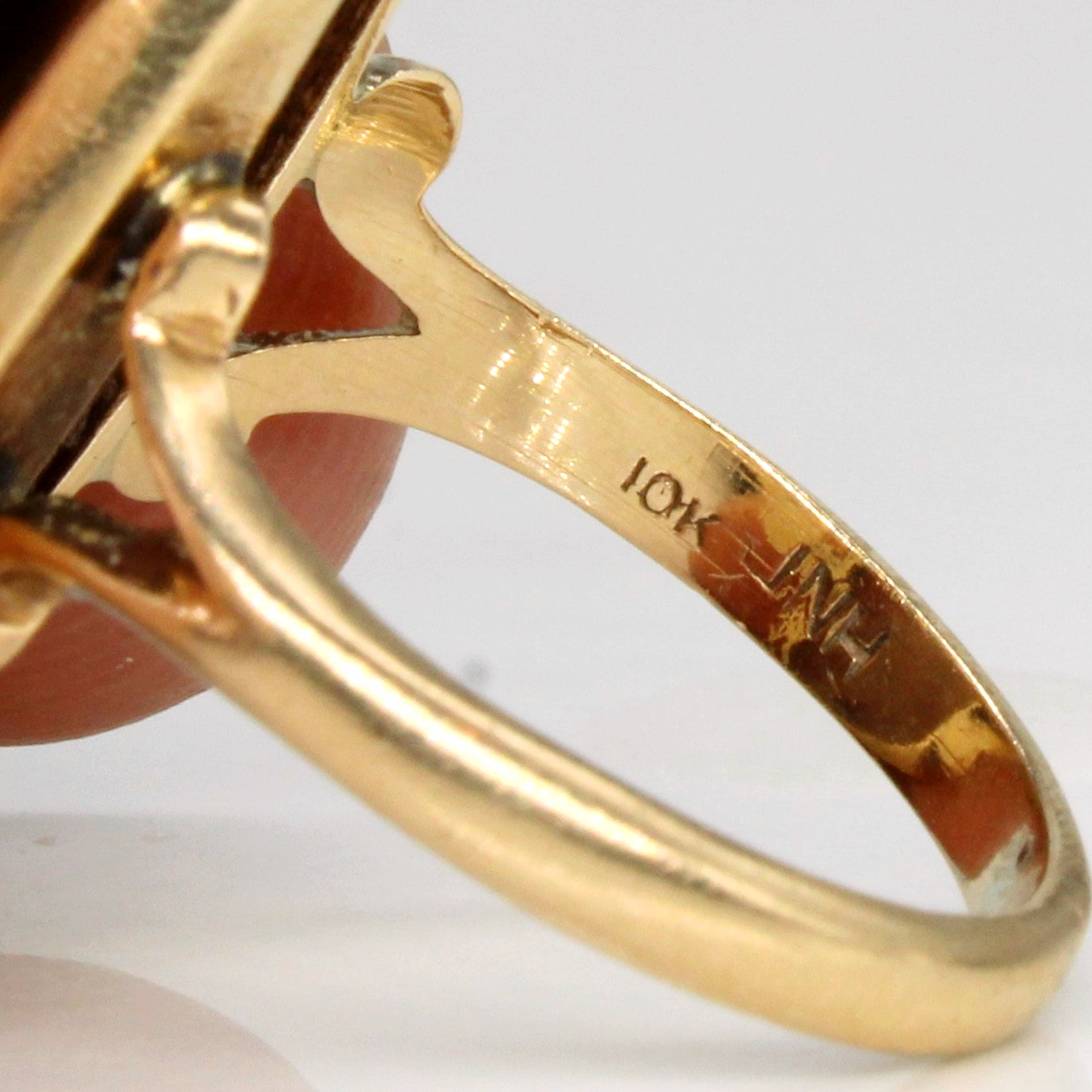 10k Yellow Gold Agate Cocktail Ring | 7.50ct | SZ 4 |