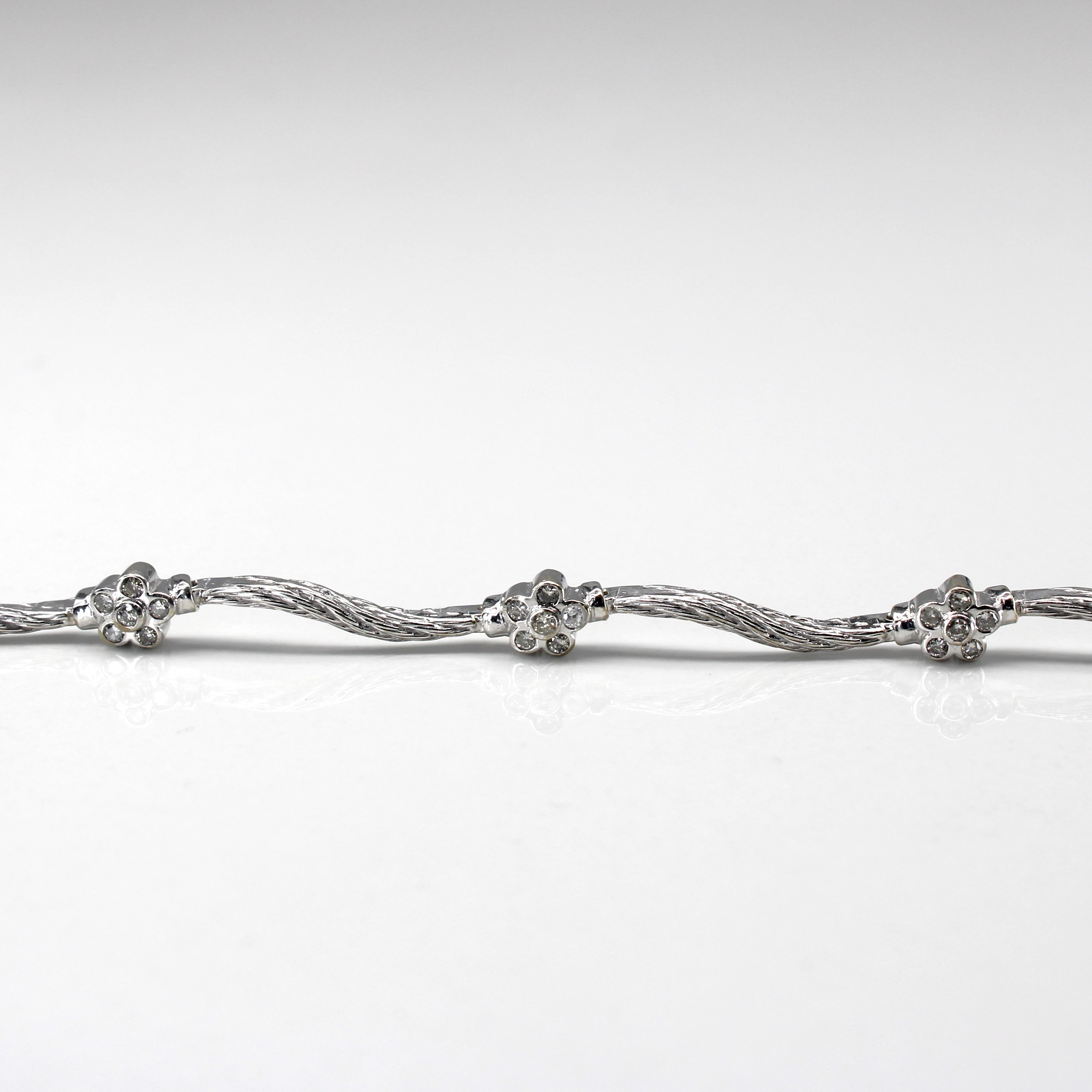 Cluster Diamond Chain Bracelet | 0.21ctw | 7"|