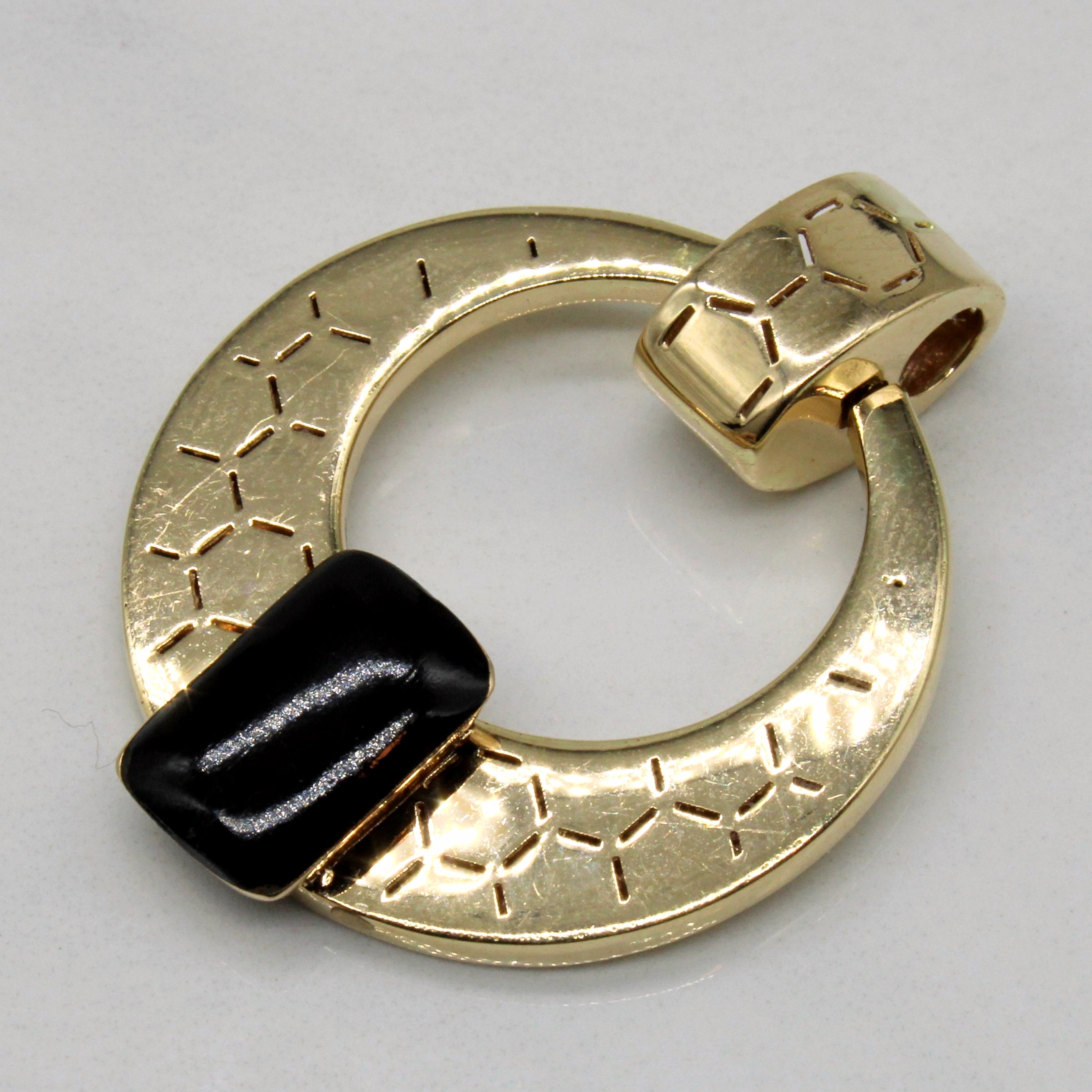 14k Yellow Gold Onyx Pendant | 4.00ct |