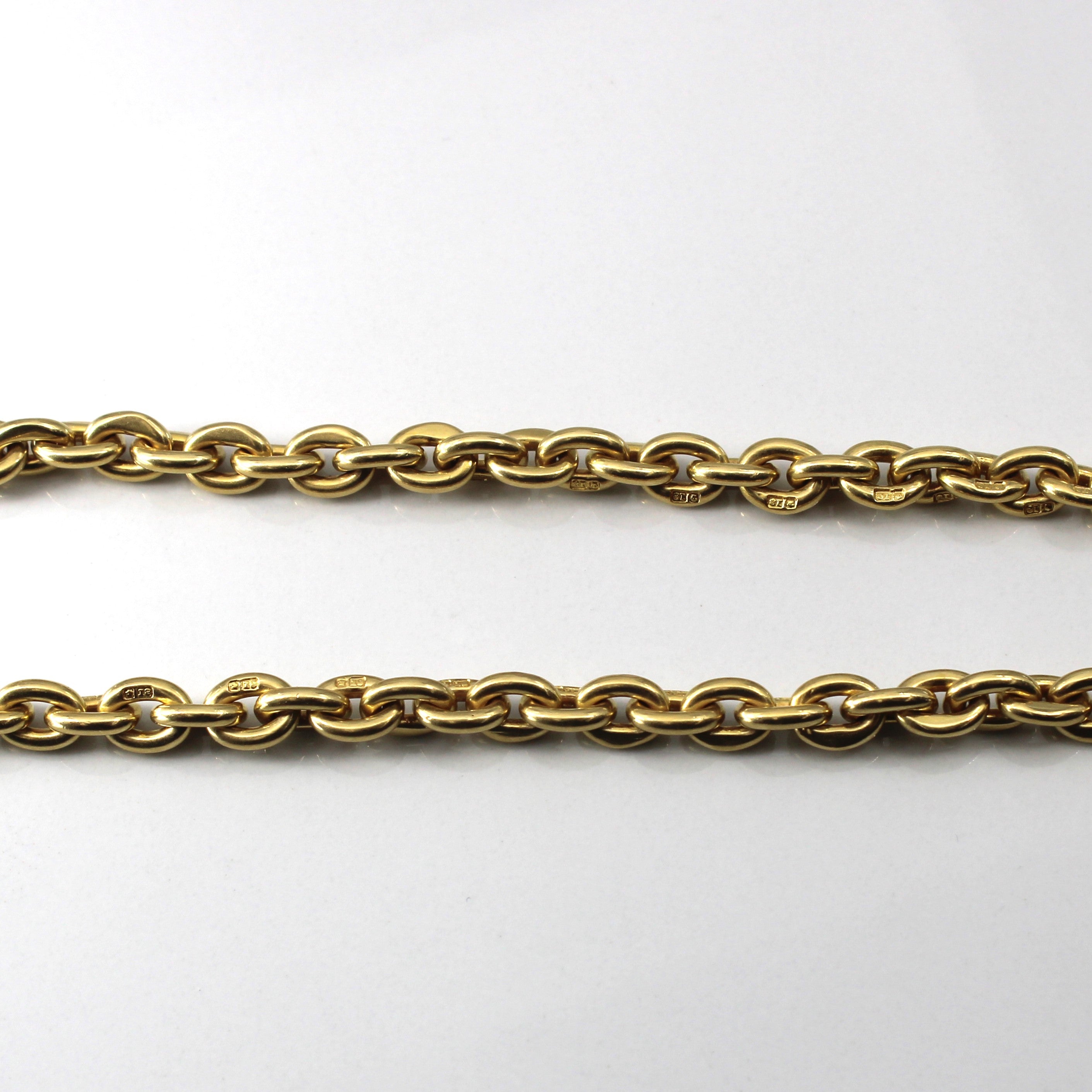 Chaîne à maillons rolo victorienne antique en or jaune 18 carats | 14" |