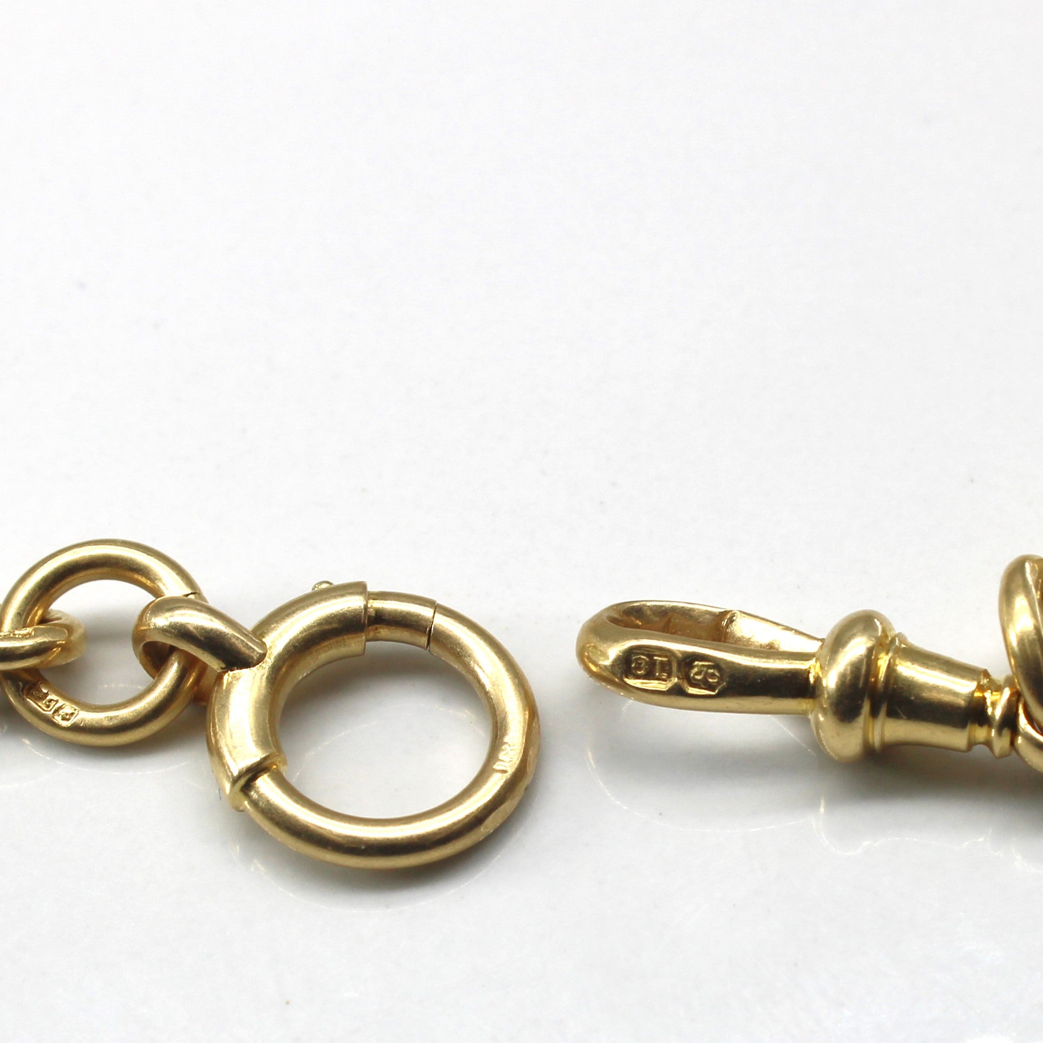 Chaîne à maillons rolo victorienne antique en or jaune 18 carats | 14" |