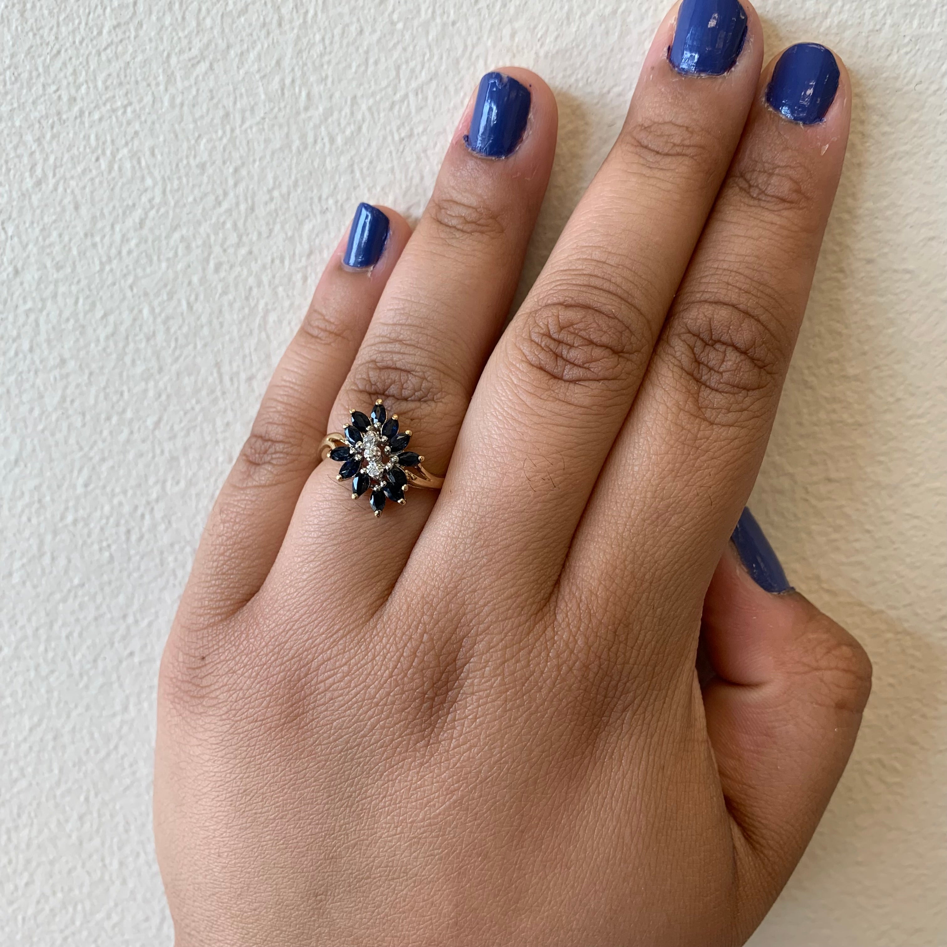 Sapphire & Diamond Bypass Ring | 0.60ctw, 0.02ctw | SZ 8.75 |