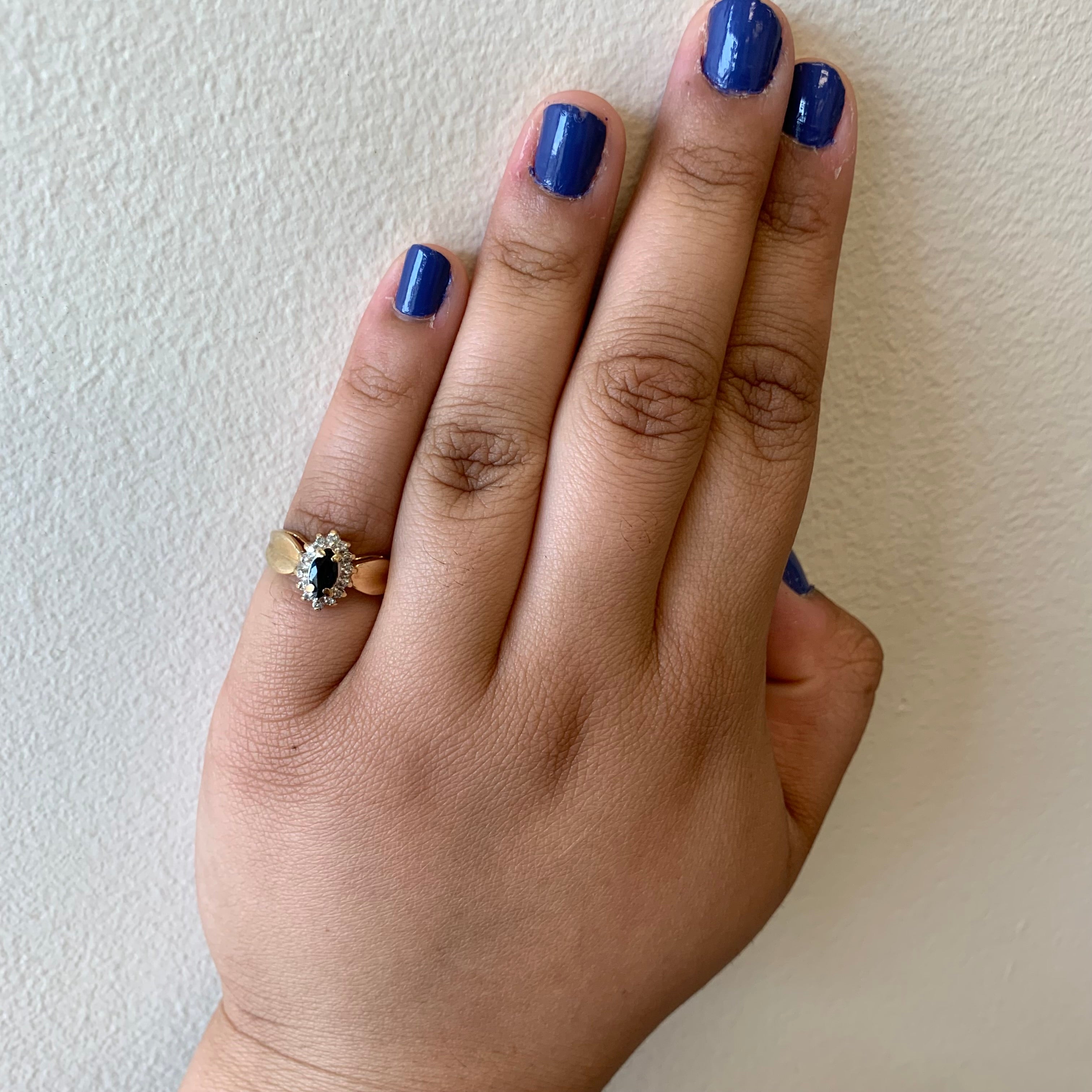 Sapphire & Diamond Halo Ring | 0.35ct, 0.07ctw | SZ 4.75 |