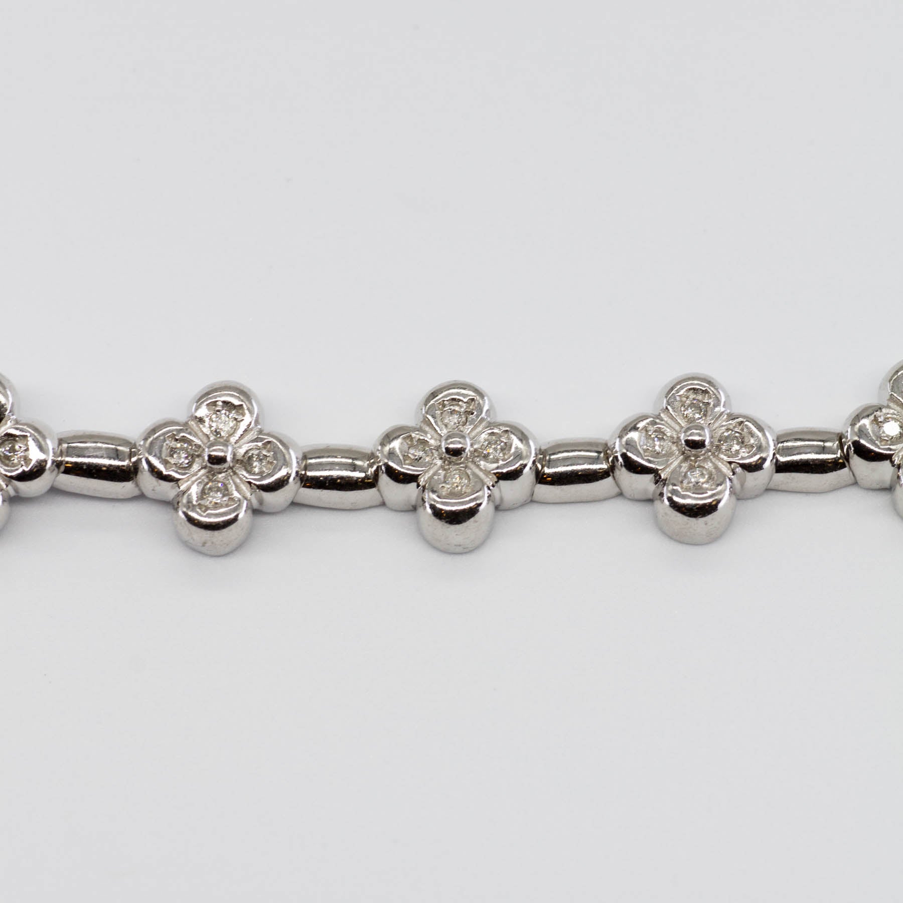 Flower Design Diamond Chain Bracelet | 0.5ctw | 7"|