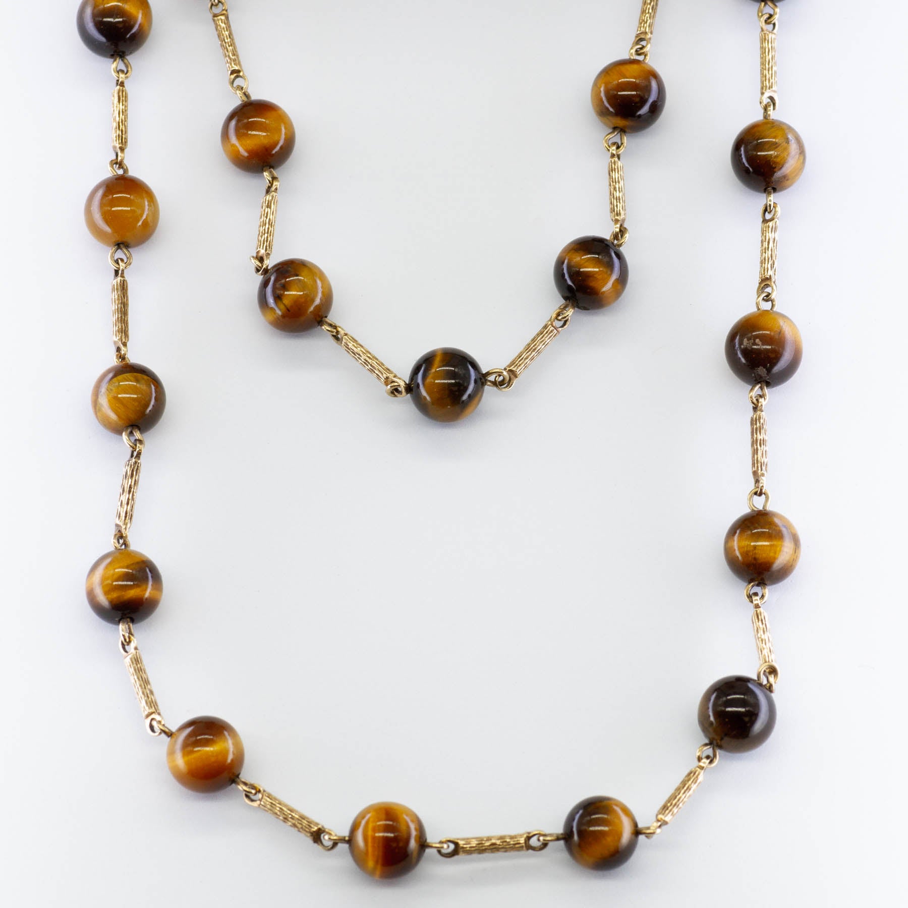 Tiger Eye Quartz Long Necklace 36