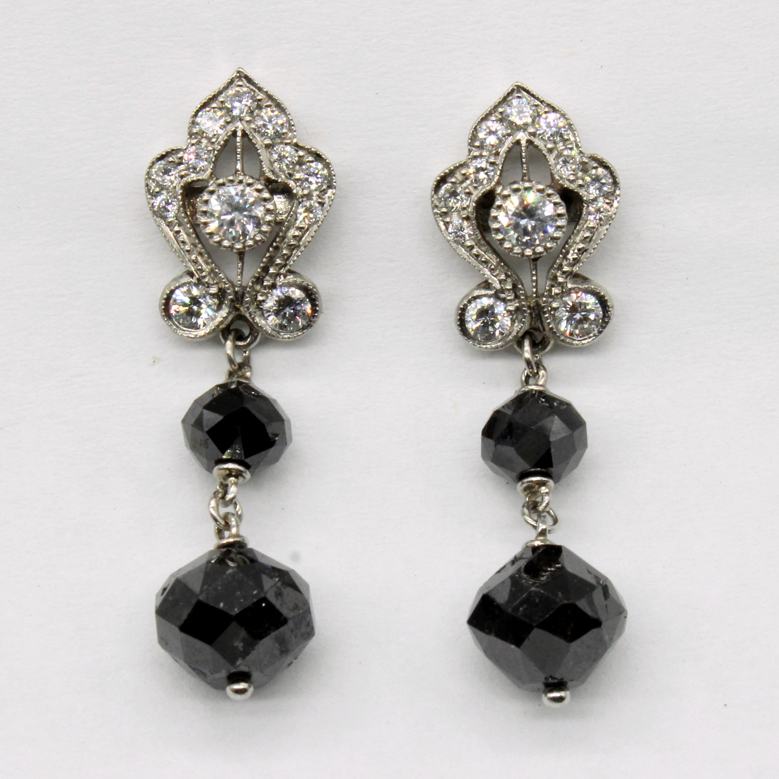 Black & White Diamond Art Deco Earrings | 8.00ctw, 0.42ctw |