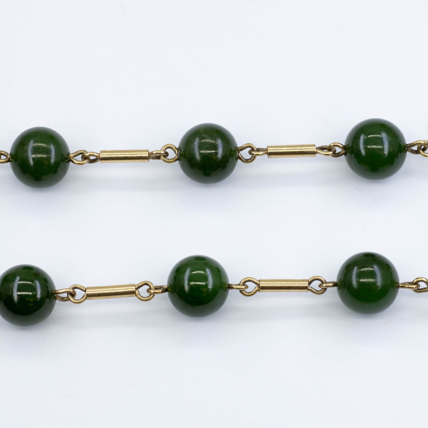 Nephrite Jade Gold Chain | 180ctw | 25"|