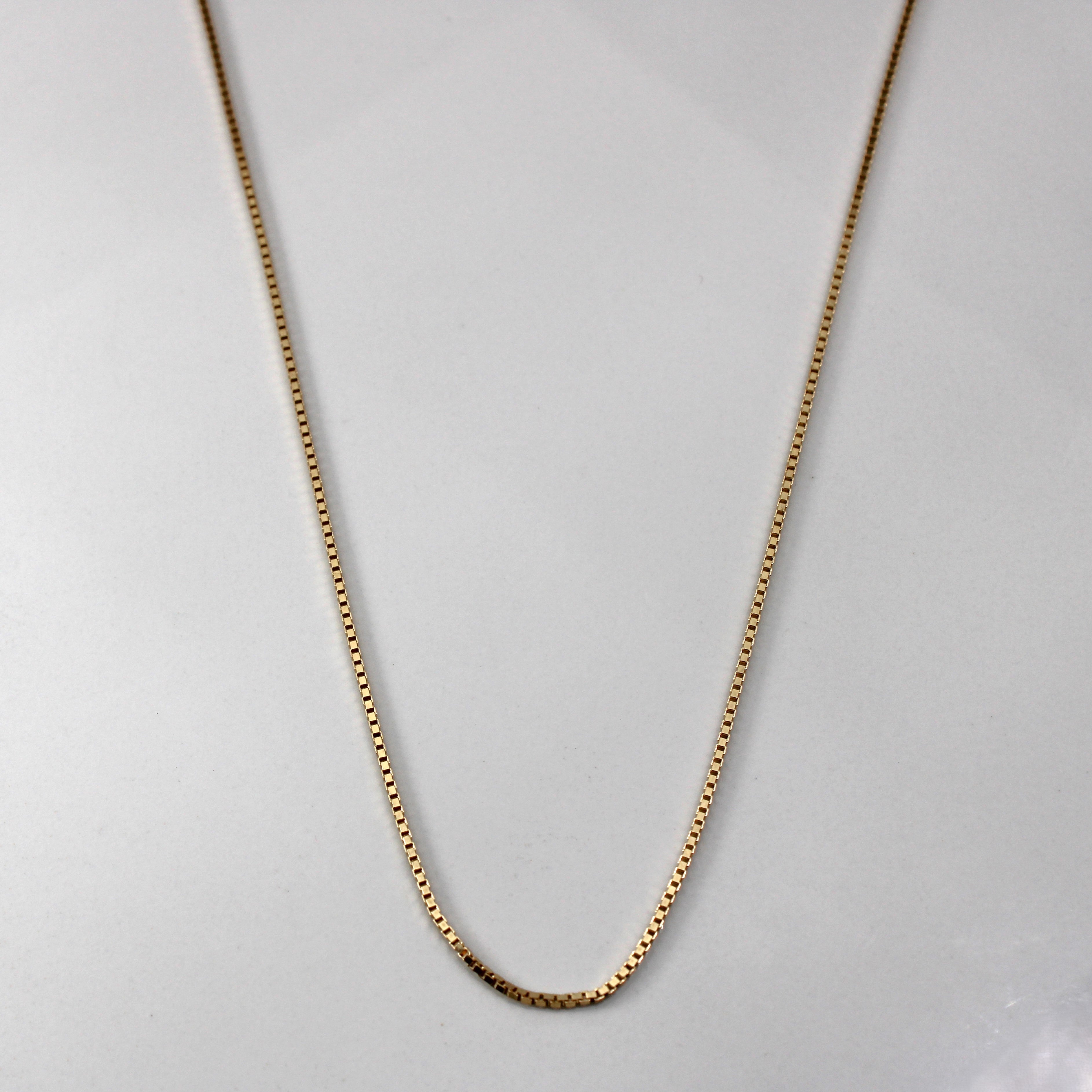 10k Yellow Gold Box Link Chain | 16"|