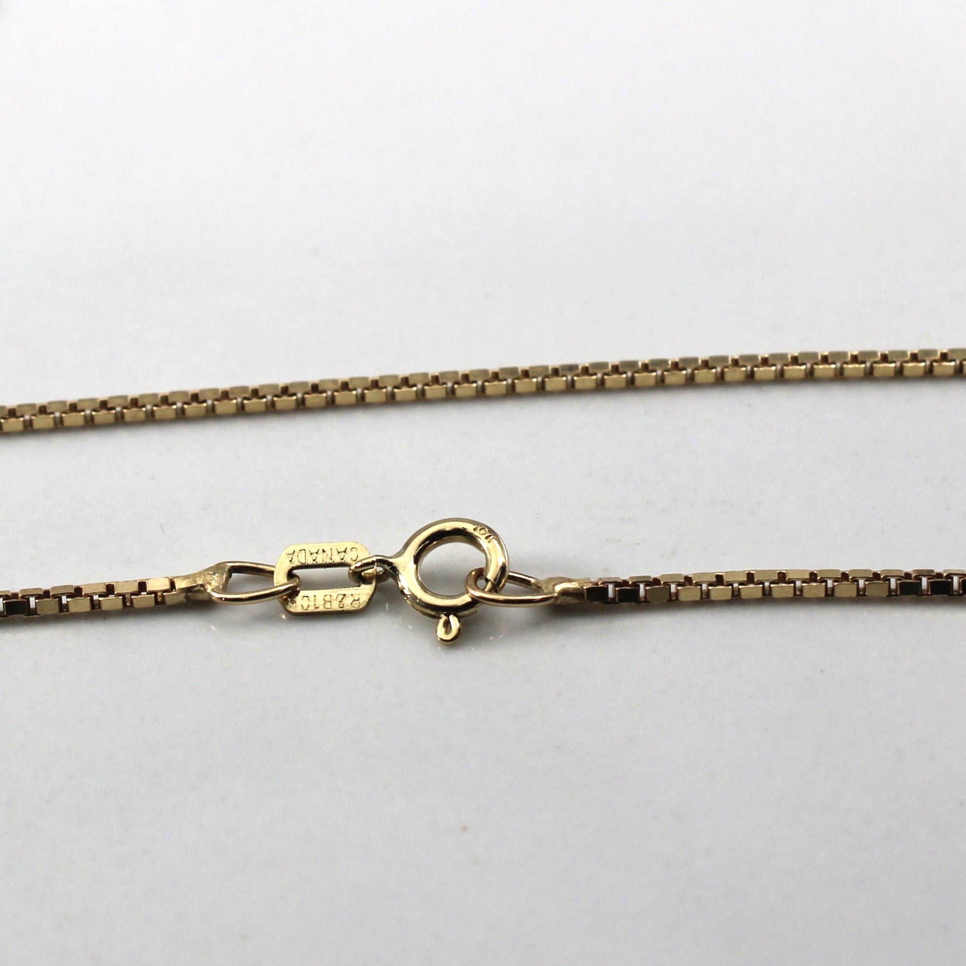 10k Yellow Gold Box Link Chain | 16"|