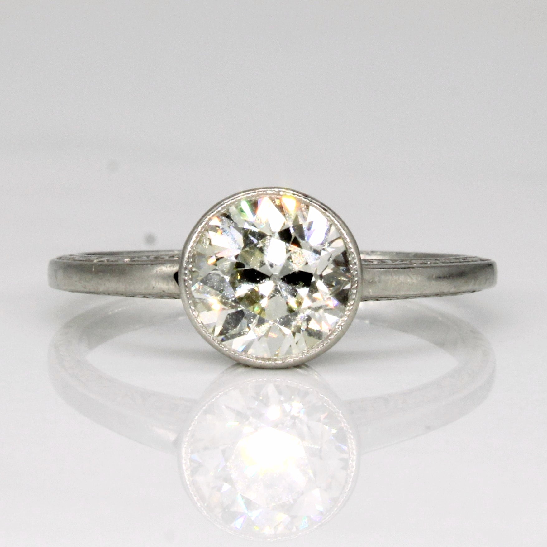 Art Deco Platinum & Diamond Engagement Ring | 1.23ct | SZ 6.5 |