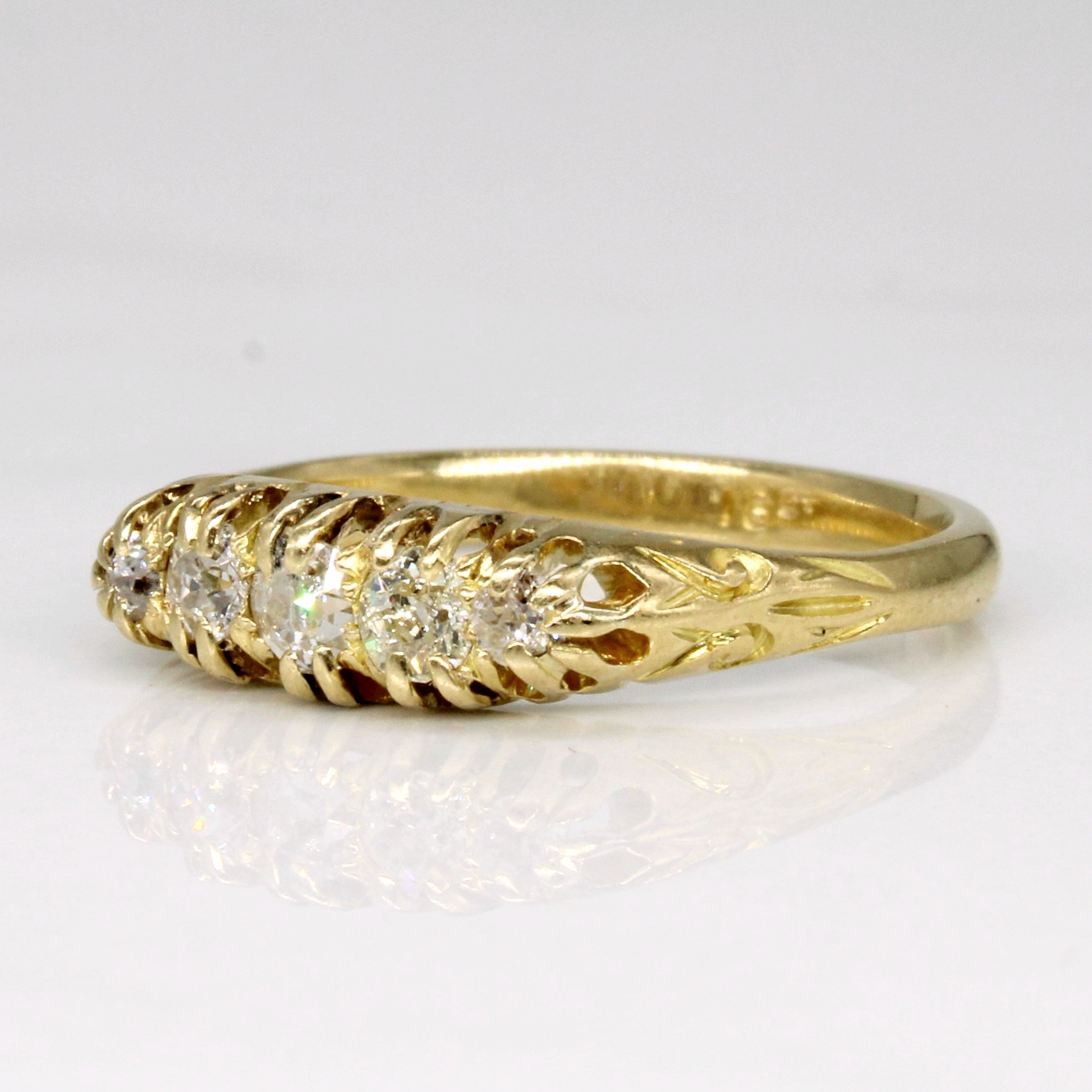 Victorian Era Old European Five Stone Diamond Ring | 0.36ctw | SZ 6.5 |