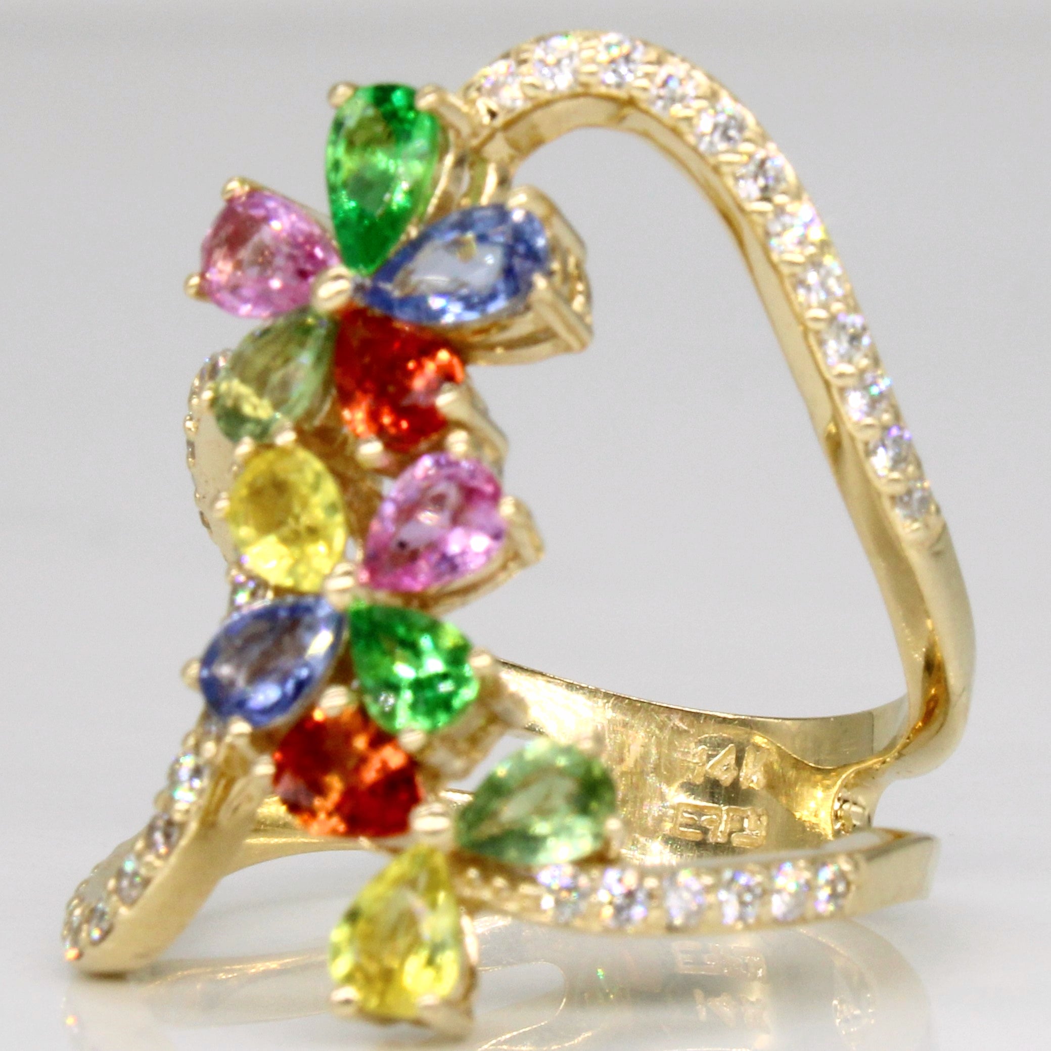 EFFY' 14k Multi Sapphire and Diamond Ring | 3.39ctw | SZ 6.5