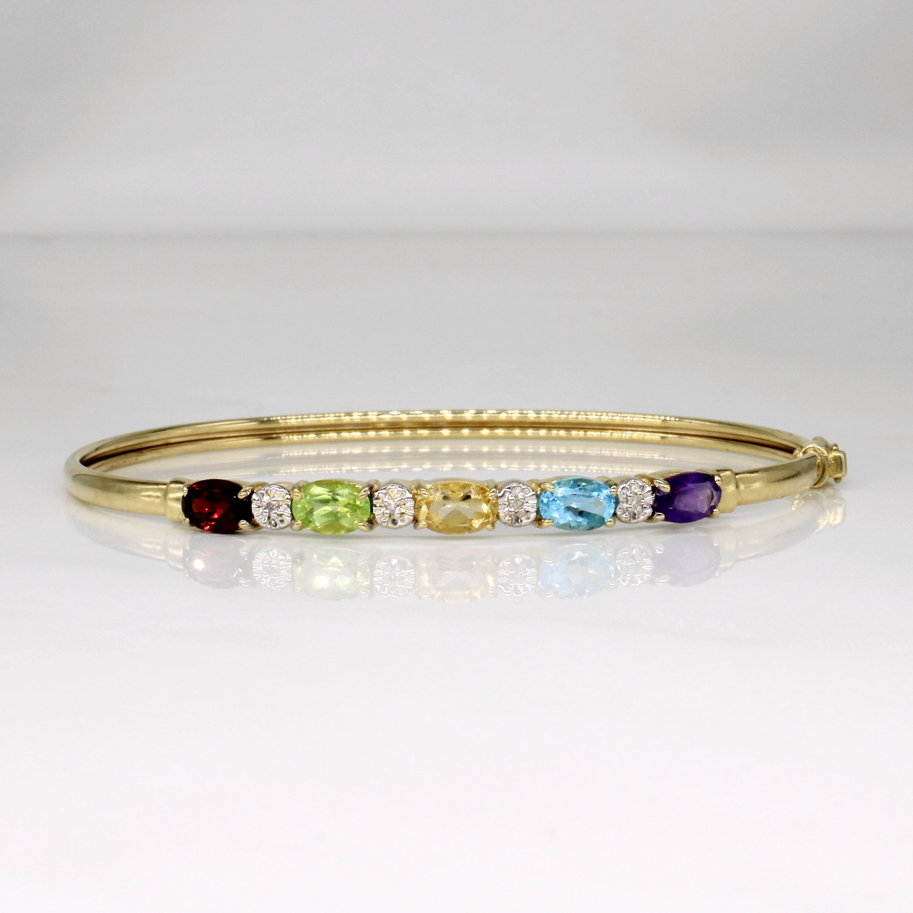 10k Yellow Gold Multi Gem Bracelet | 2.32ctw | 7.5"