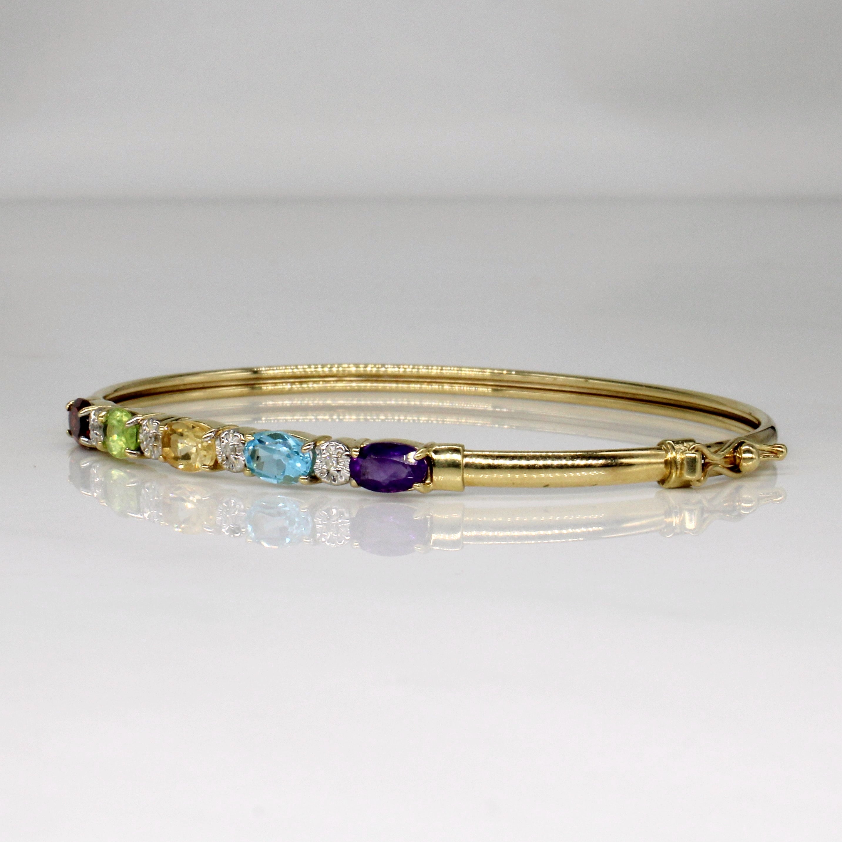 10k Yellow Gold Multi Gem Bracelet | 2.32ctw | 7.5"