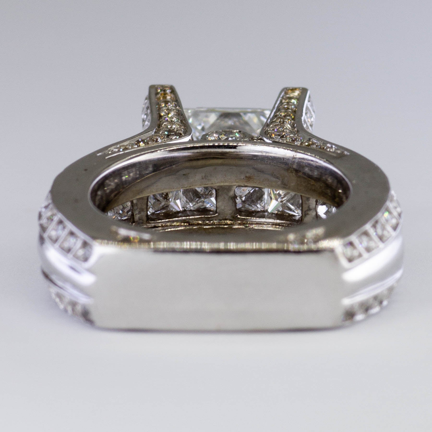 2.20ct Princess-Cut Natural Diamond Engagement Ring | 3.77ctw | VS2/SI1 F/G Vg | SZ 4 |