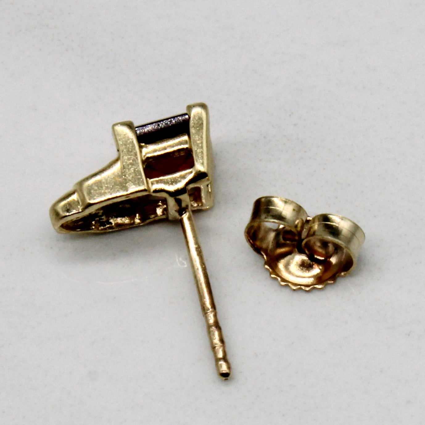 Garnet & Diamond 10k Earrings | 0.74ctw, 0.04ctw |