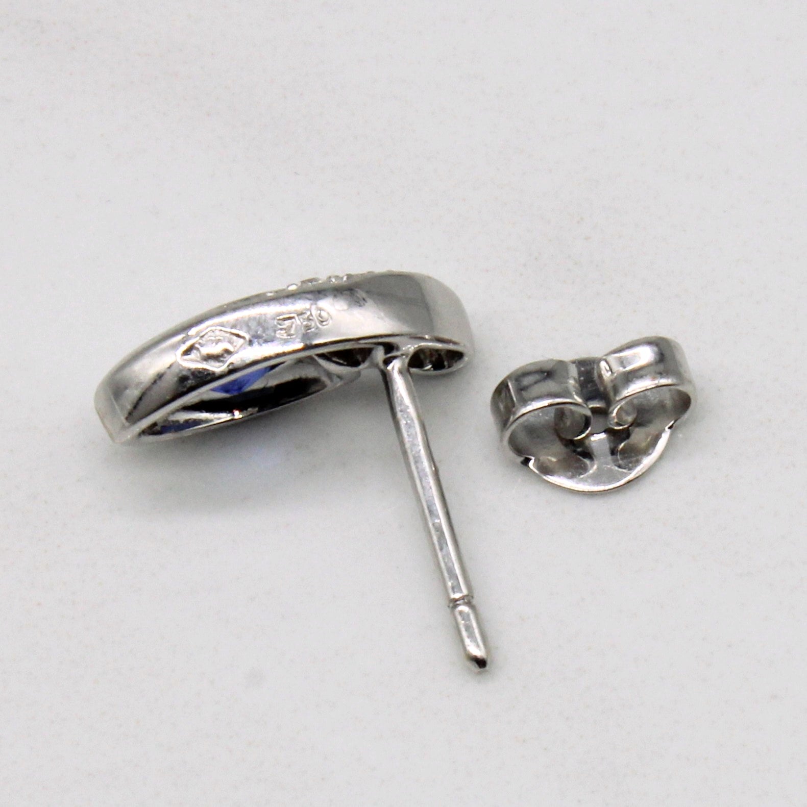 Sapphire & Diamond 18k Earrings | 0.50ctw, 0.04ctw |